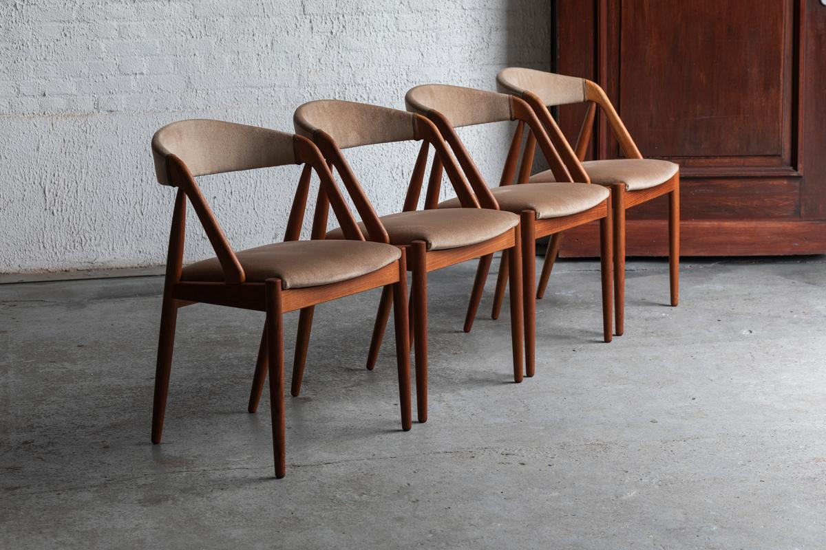 Fabric Kai Kristiansen Set of 4 Dining Chairs 