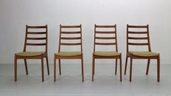 Kai Kristiansen Set of 4 Teak Ladder Dinning Room Chairs, 1960's, Denmark