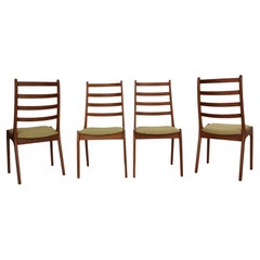 Kai Kristiansen Set of 4 Teak Ladder Dinning Room Chairs, 1960's, Denmark
