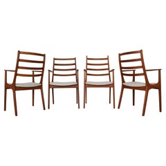 Kai Kristiansen Set of 4 Teak Ladder Dinning Room Chairs, 1960's, Denmark