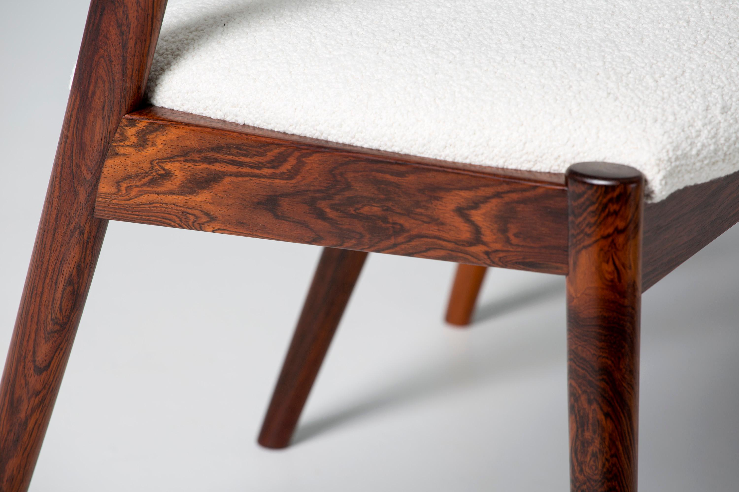 Kai Kristiansen Set of 8 Model 42 Rosewood and Boucle Dining Chairs 3
