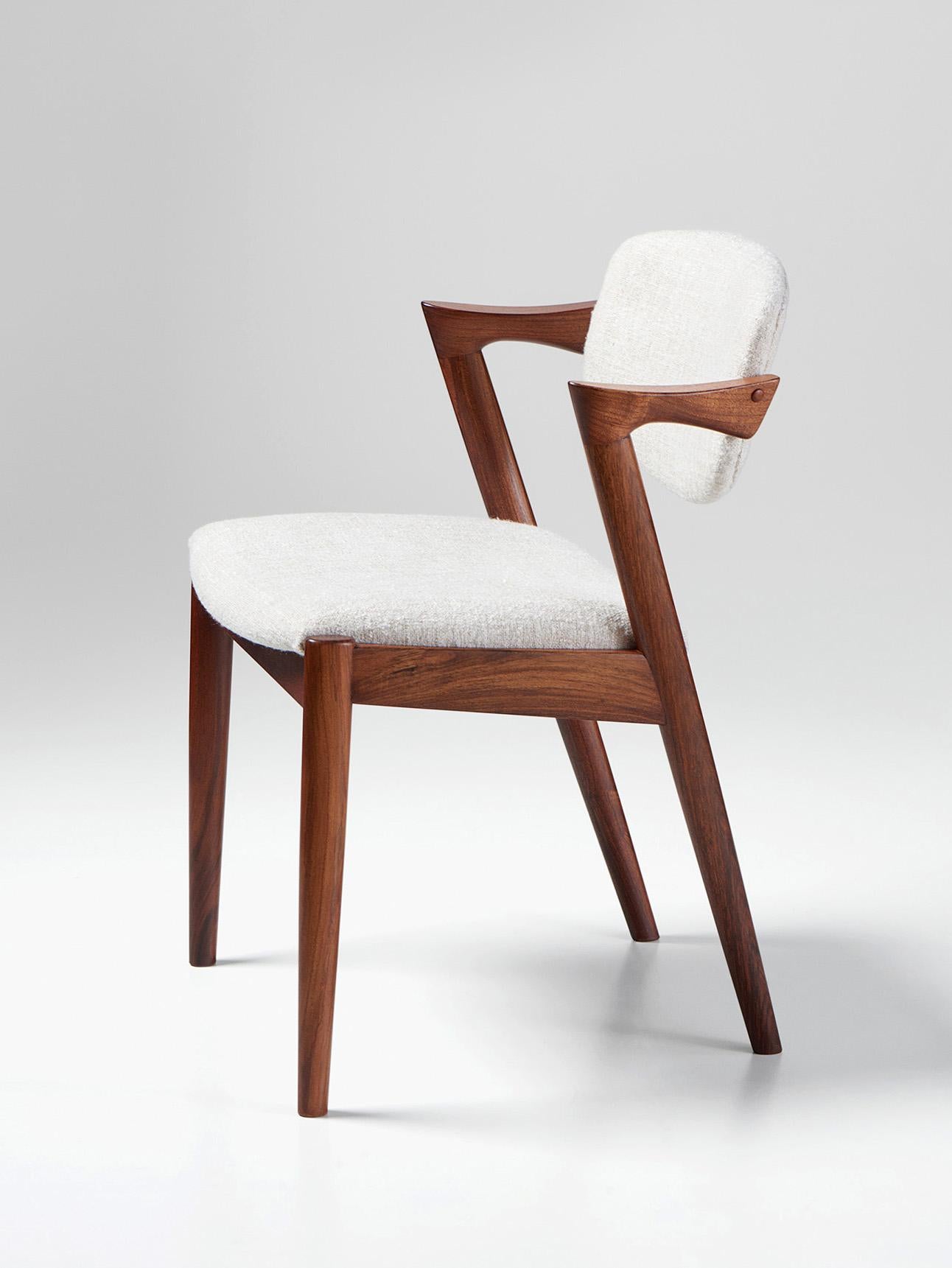 Kai Kristiansen Ensemble de 8 chaises de salle à manger en bois de rose Modèle 42 Années 50 en vente 2