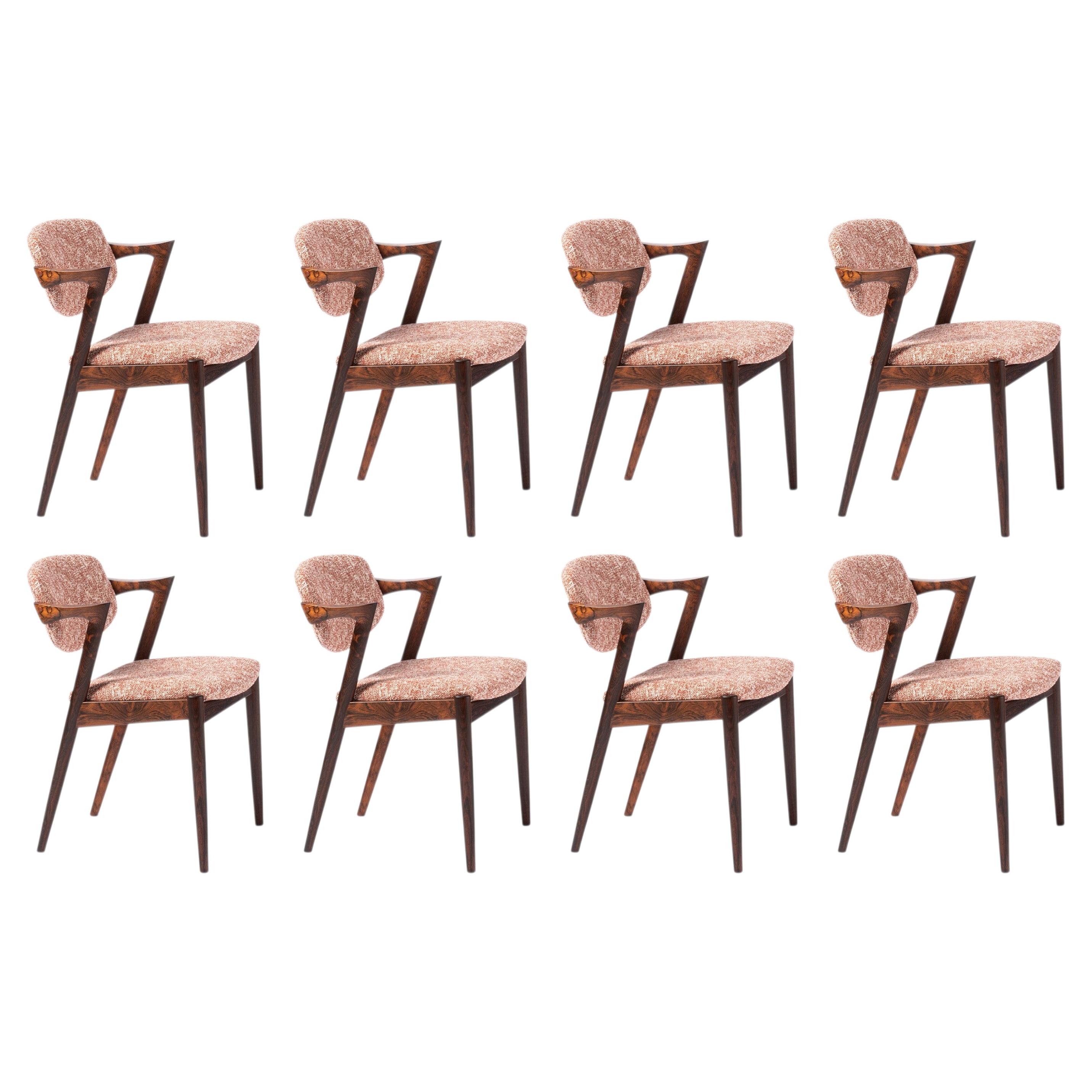 Kai Kristiansen Set of 8 Model 42 Rosewood Dining Chairs 1950s