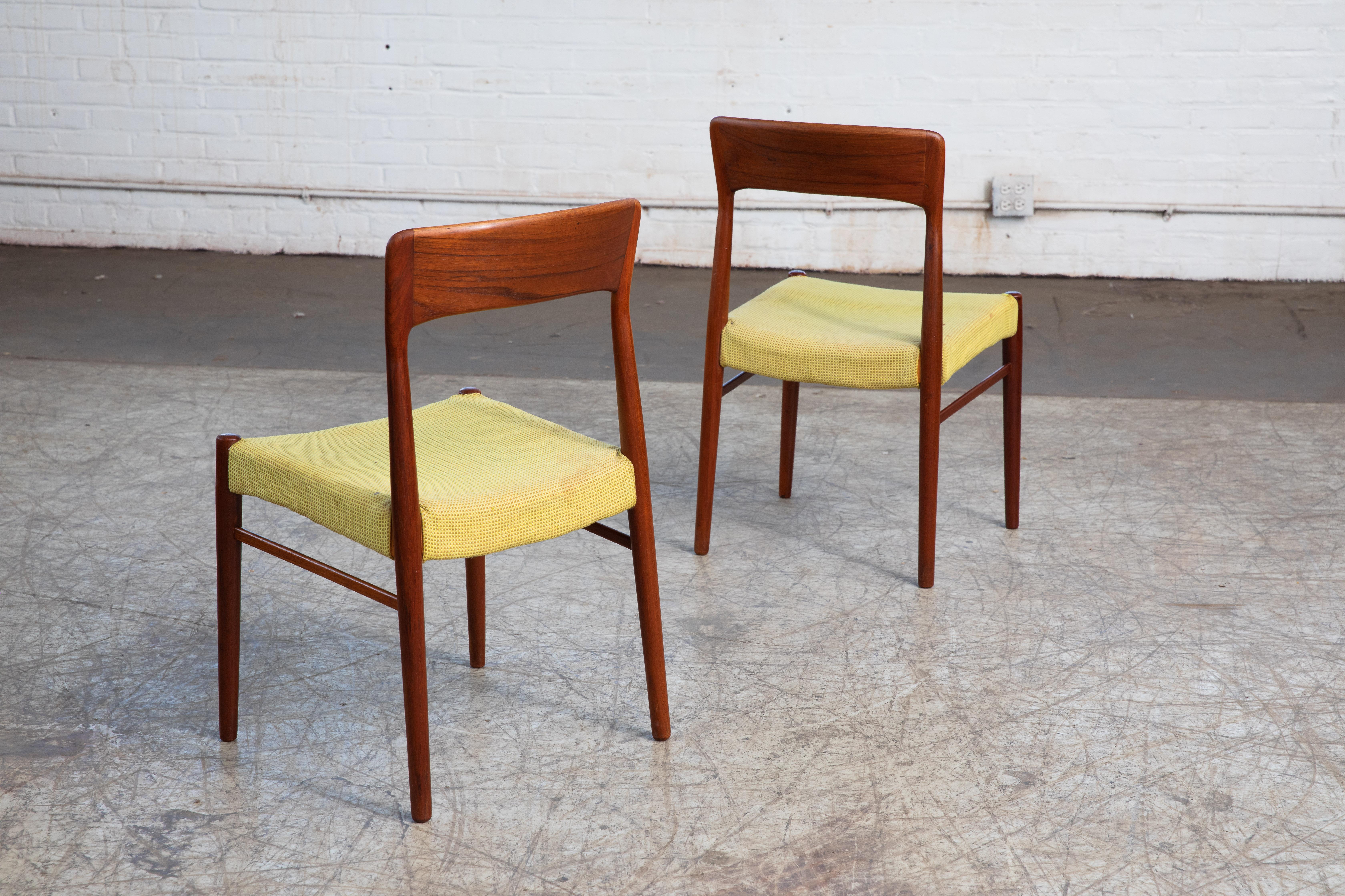 Danish Kai Kristiansen Set of Four Dining Chairs in Teak for K.S. Mobler Denmark, 1960s For Sale