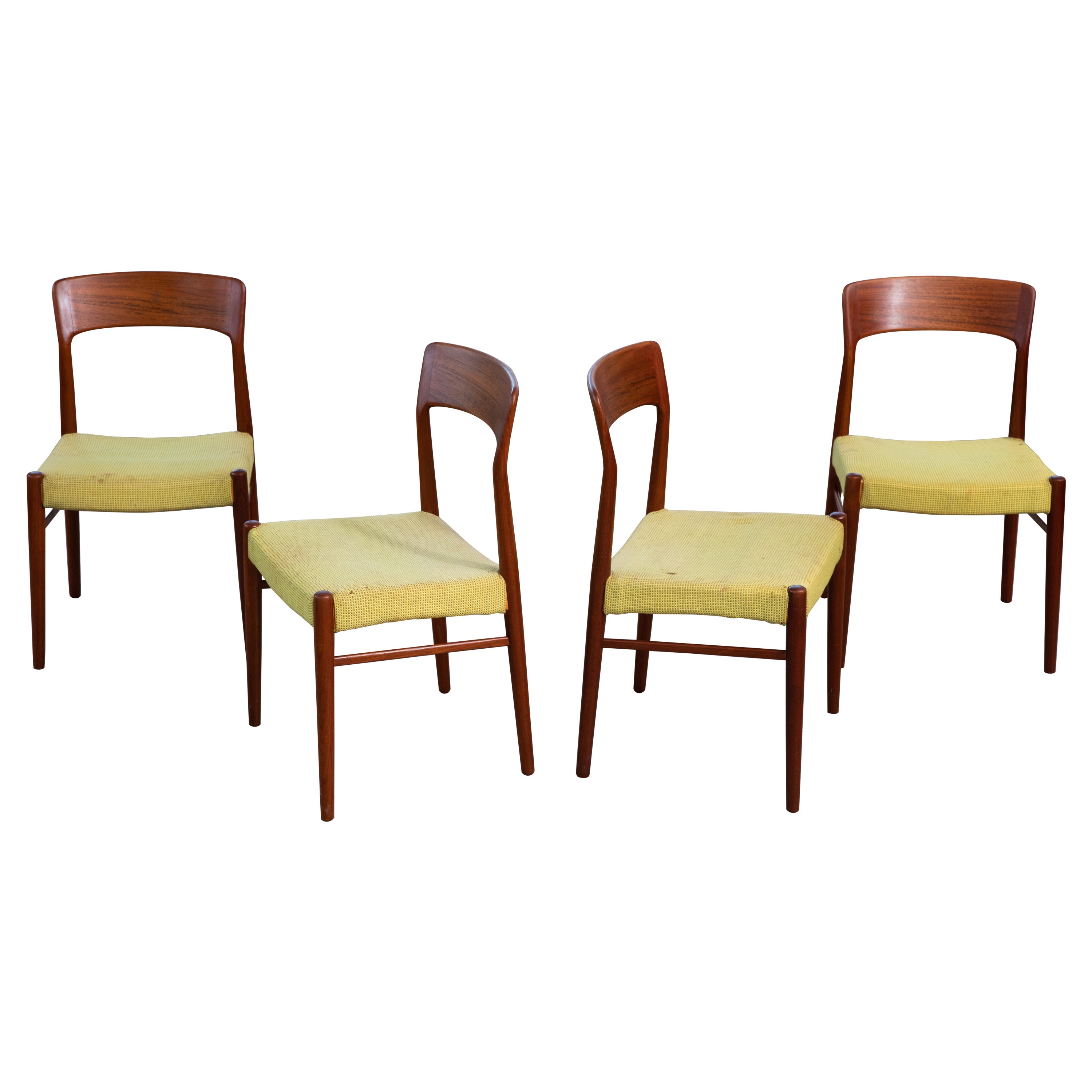 Kai Kristiansen Set of Four Dining Chairs in Teak for K.S. Mobler Denmark, 1960s