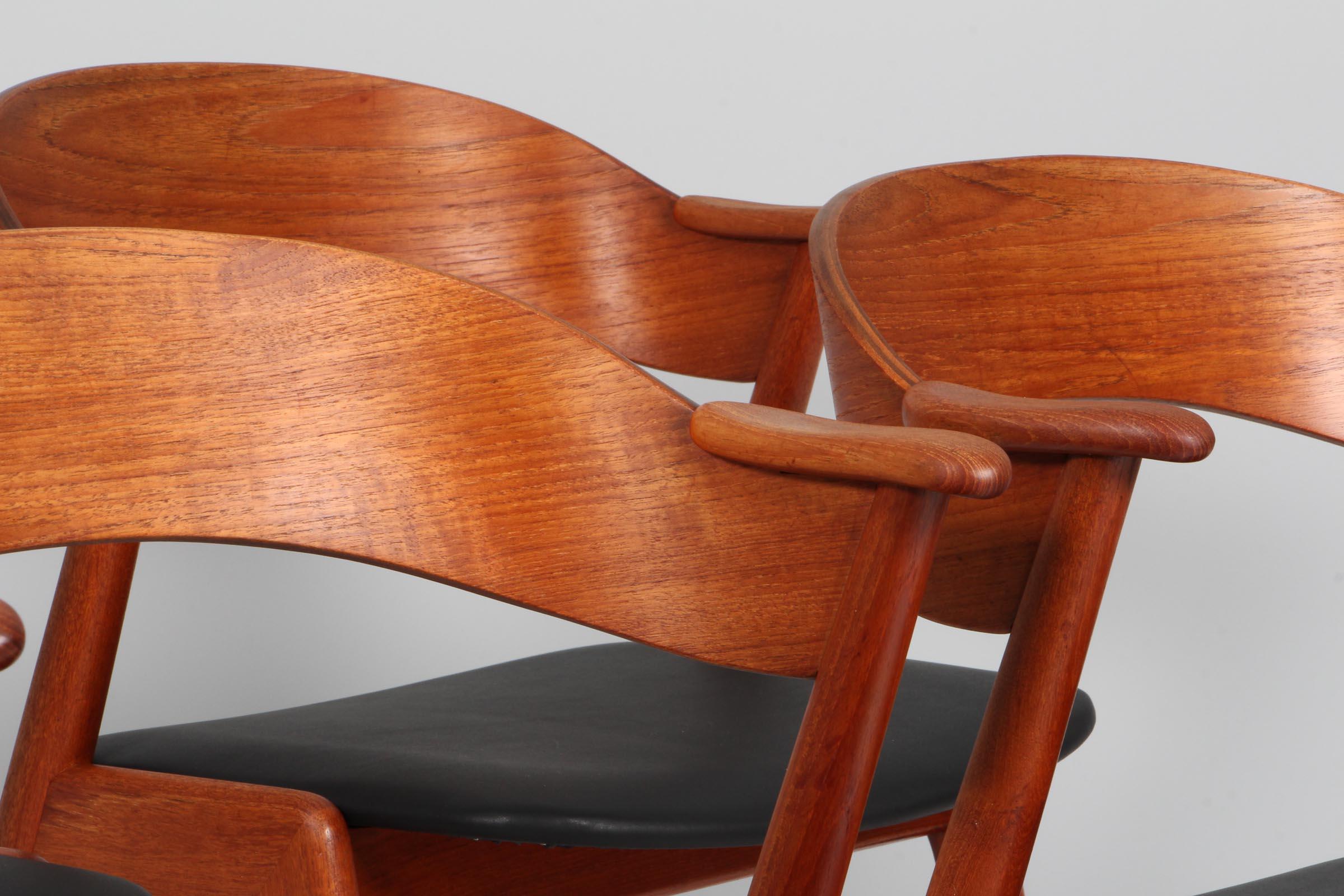 Mid-20th Century Kai Kristiansen Set of Four Teak Dining Chairs