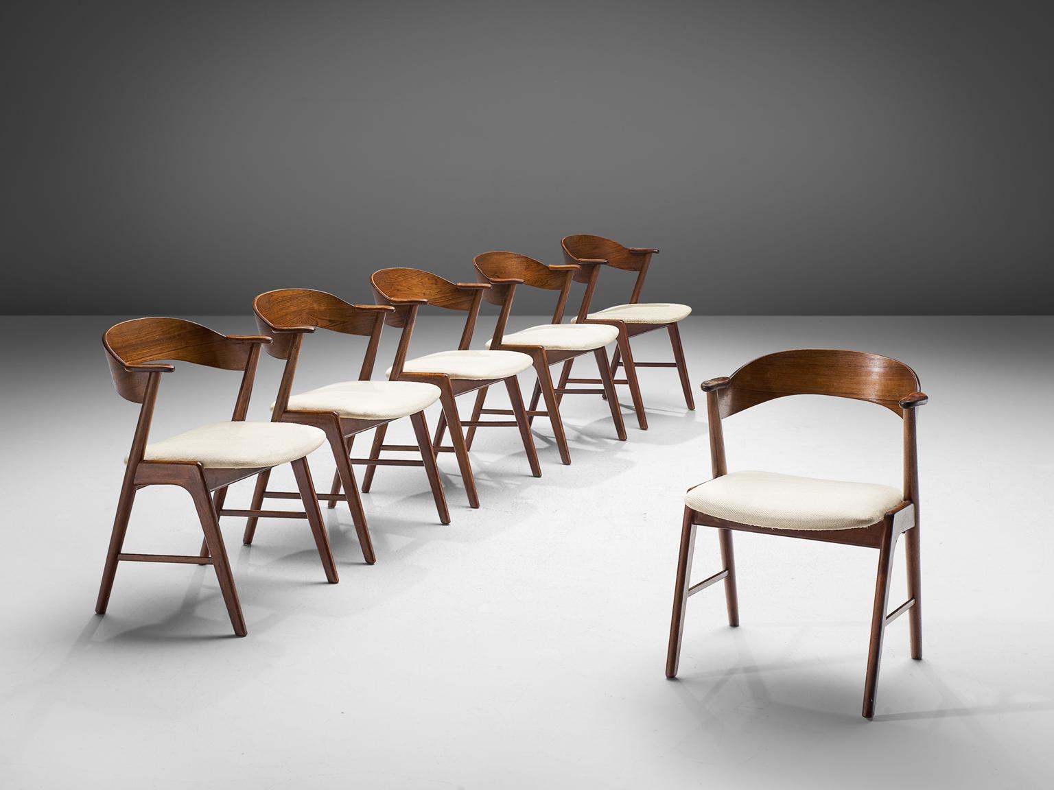 Danish Kai Kristiansen Set of Six Rosewood Dining Chairs