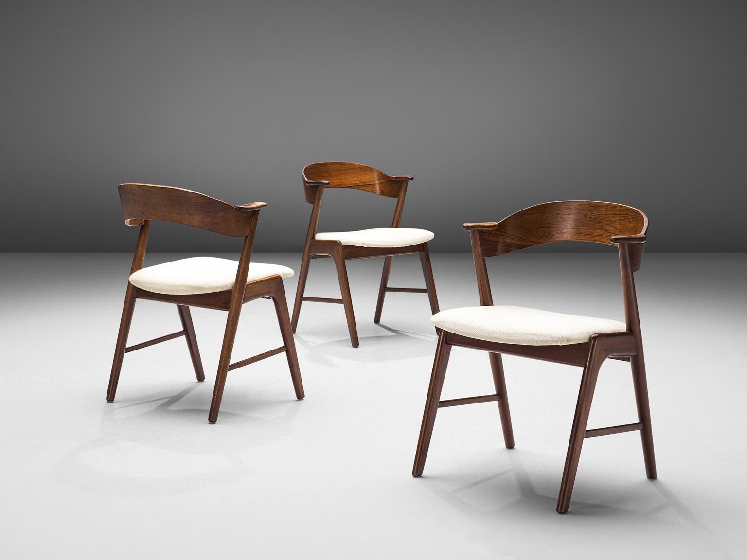 Kai Kristiansen Set of Six Rosewood Dining Chairs im Zustand „Gut“ in Waalwijk, NL