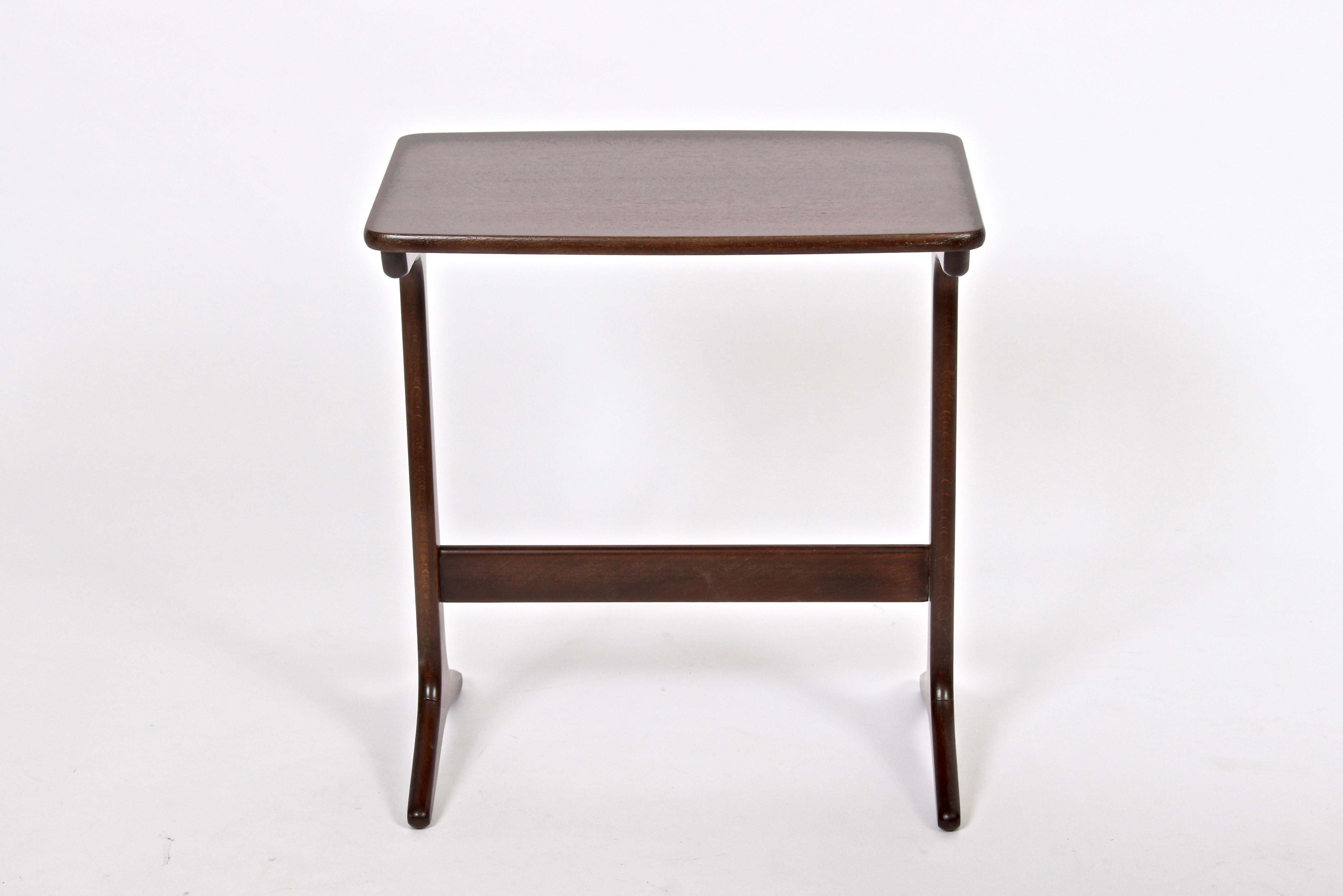 Mid-20th Century Kai Kristiansen Set of Three Walnut Stacking, Nesting Tables, 1960s For Sale