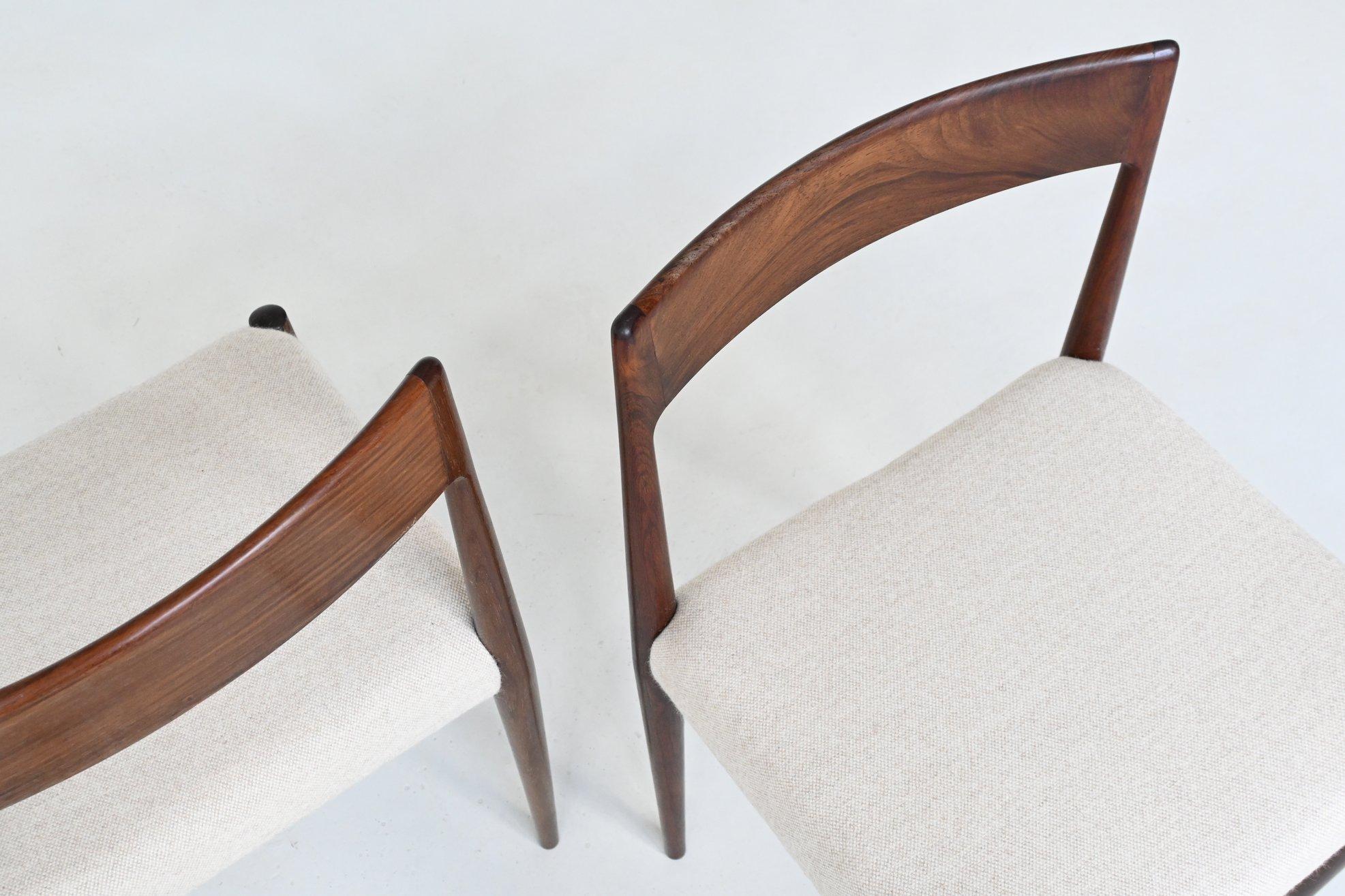 Kai Kristiansen set di dodici sedie da pranzo in palissandro Fritz Hansen Danimarca 1961 in vendita 7