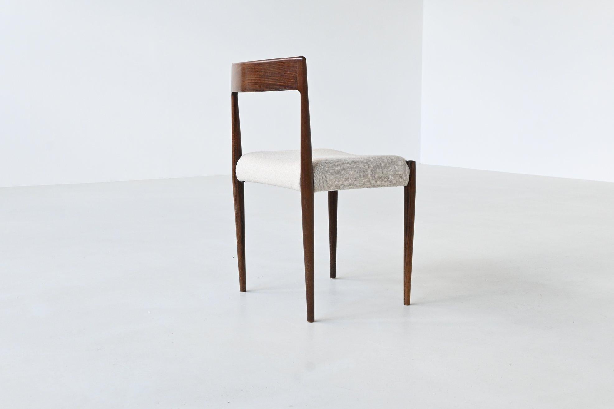 Kai Kristiansen set di dodici sedie da pranzo in palissandro Fritz Hansen Danimarca 1961 in vendita 9