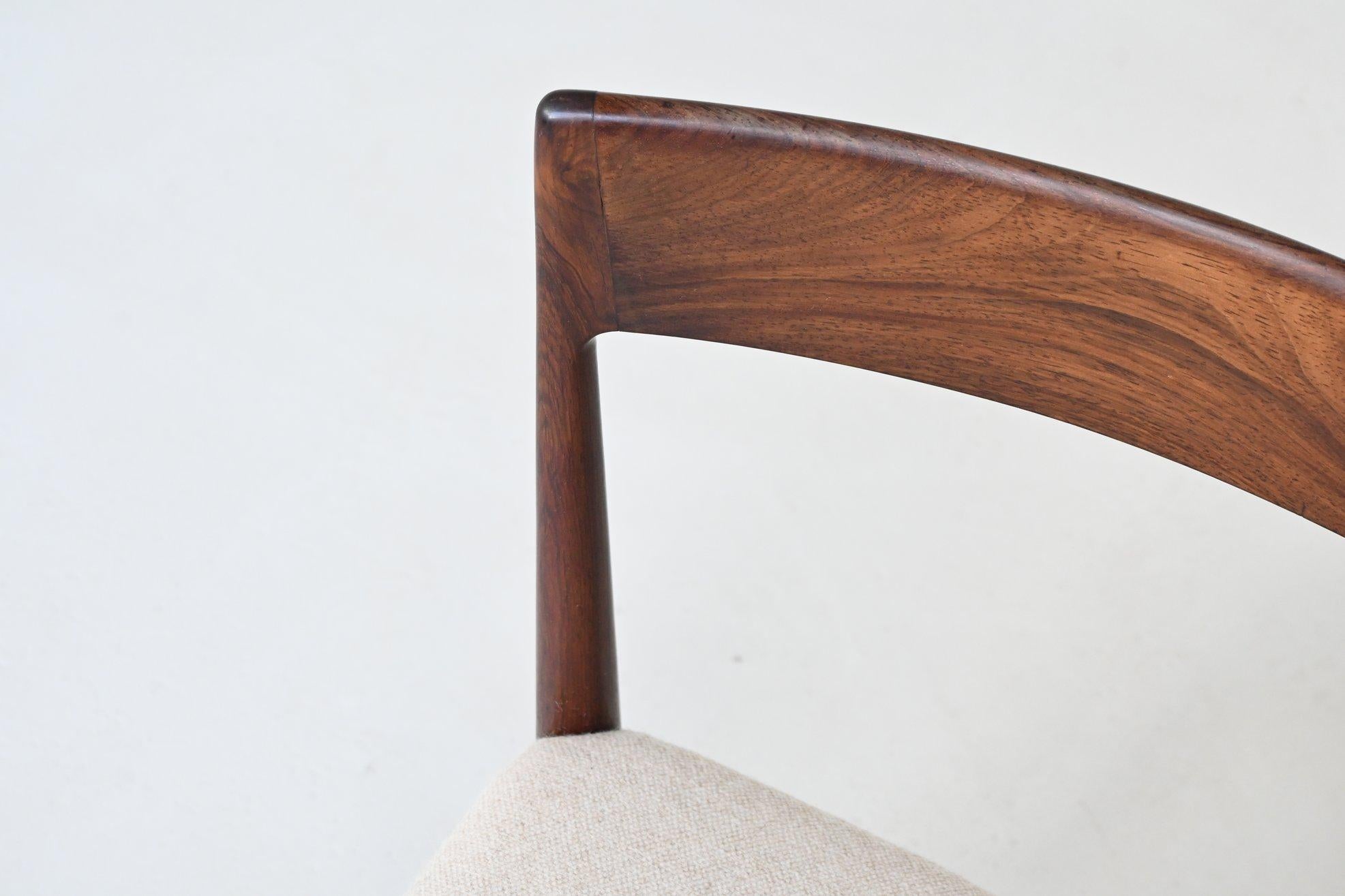Kai Kristiansen set di dodici sedie da pranzo in palissandro Fritz Hansen Danimarca 1961 in vendita 10