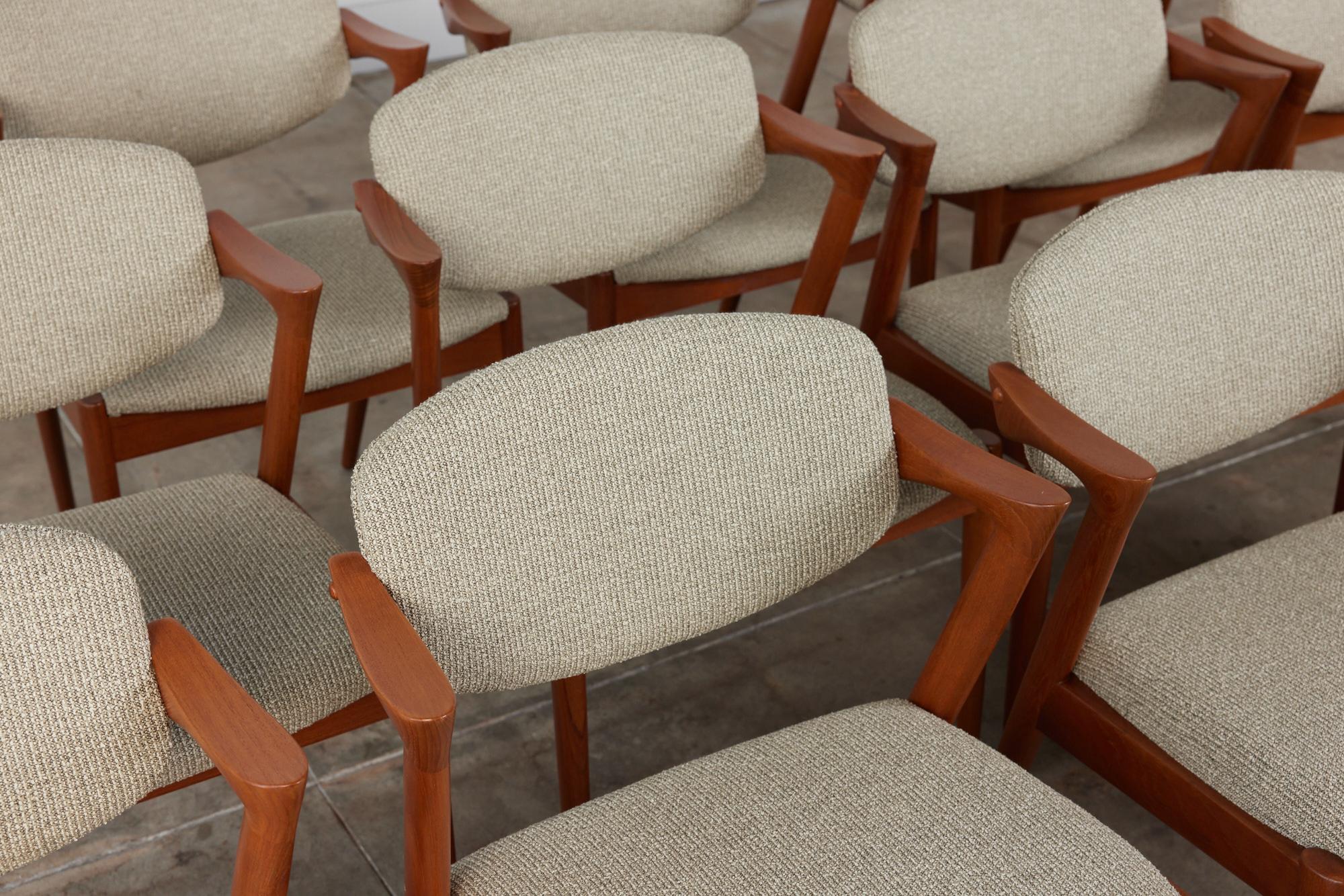 Kai Kristiansen Set of Twelve Model 42 Teak Dining Chairs for Schou Andersen 8