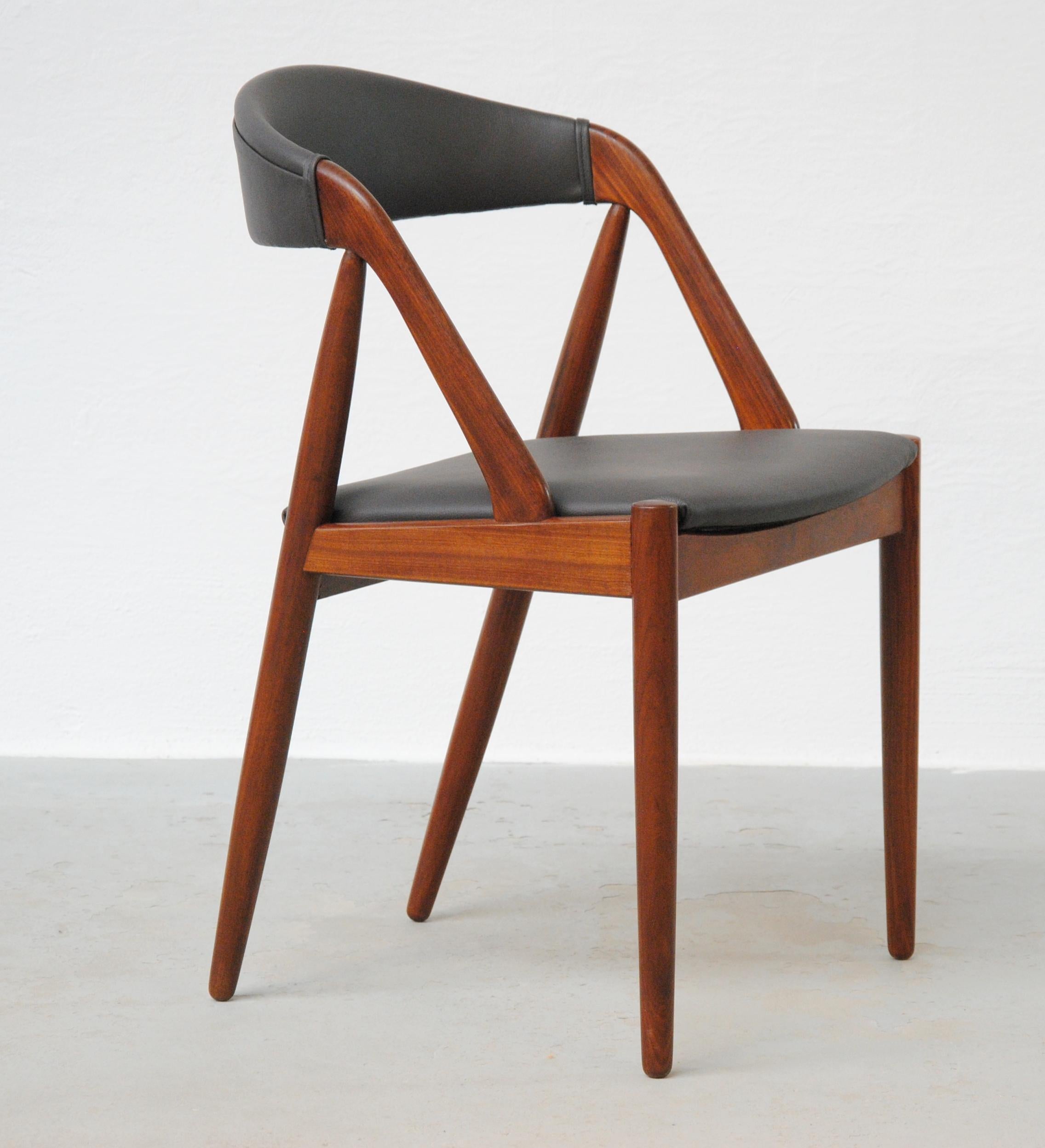 Kai Kristiansen Set of Twelve Restored Teak Dining Chairs, Custom Upholstery 3