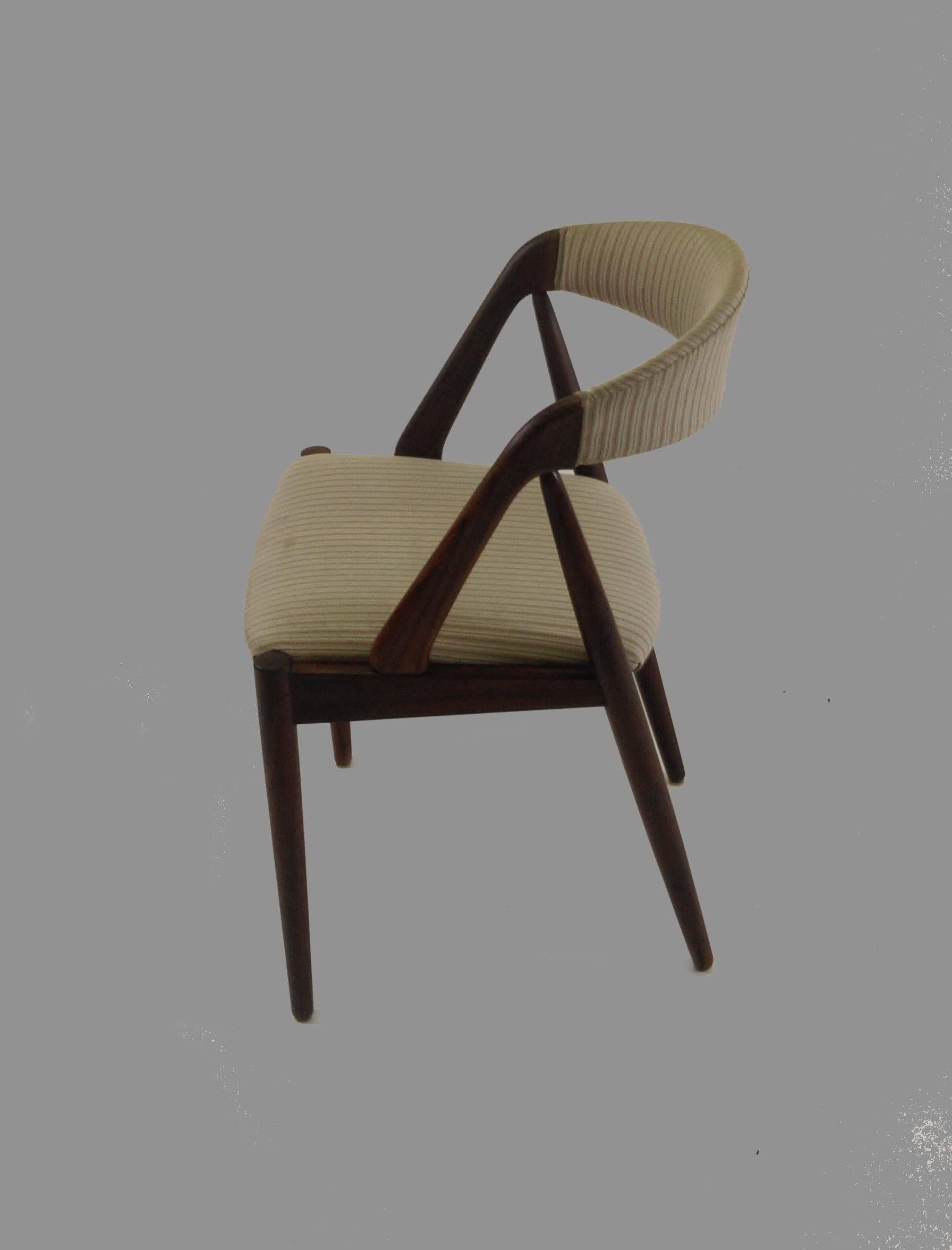Kai Kristiansen Set of Twelve Restored Teak Dining Chairs, Inc. Re Upholstery In Good Condition In Knebel, DK