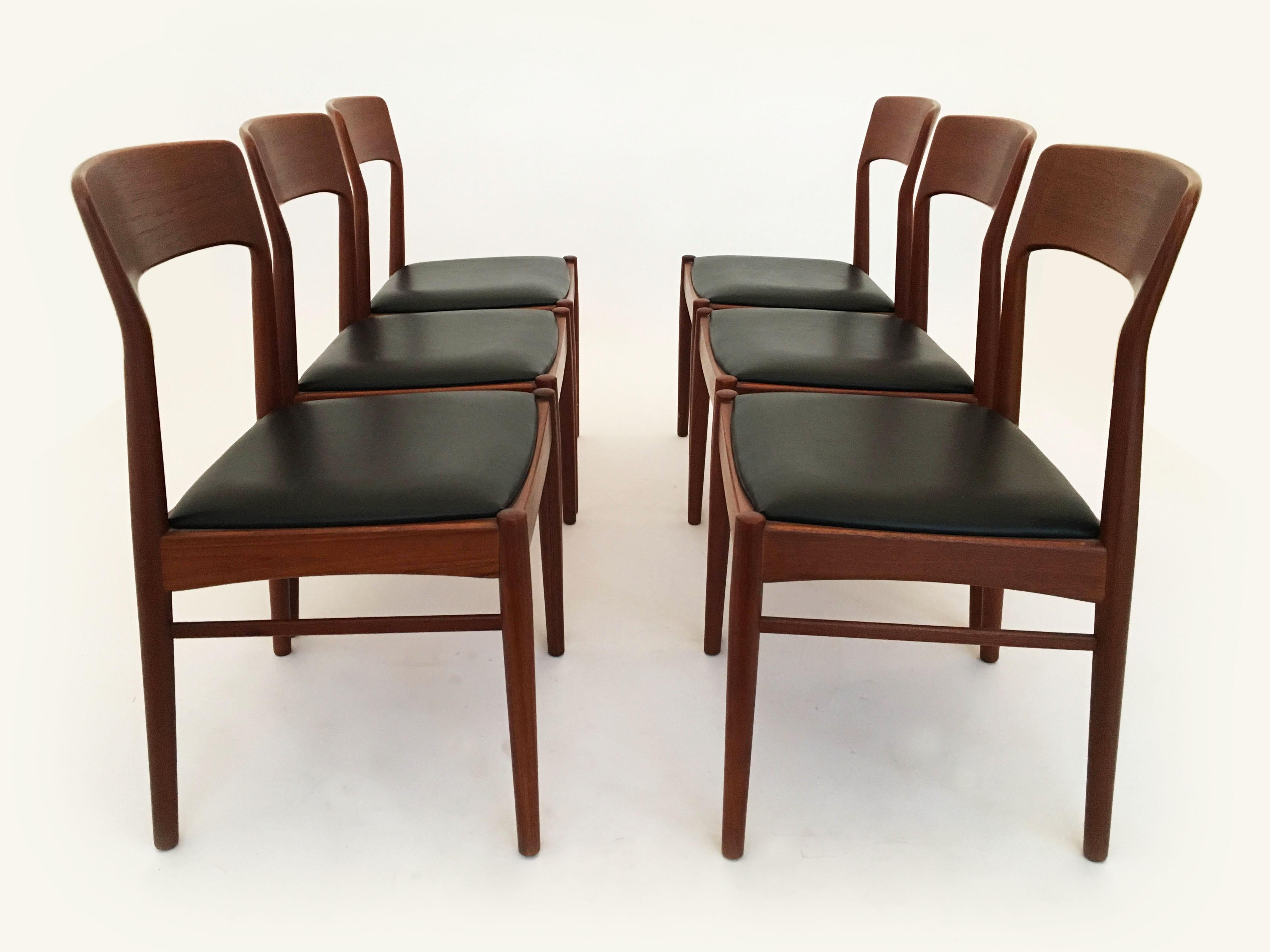 Kai Kristiansen Six Dining Chairs in Teak for Korup Stolefabrik, Denmark, 1960s In Good Condition In Vienna, Vienna