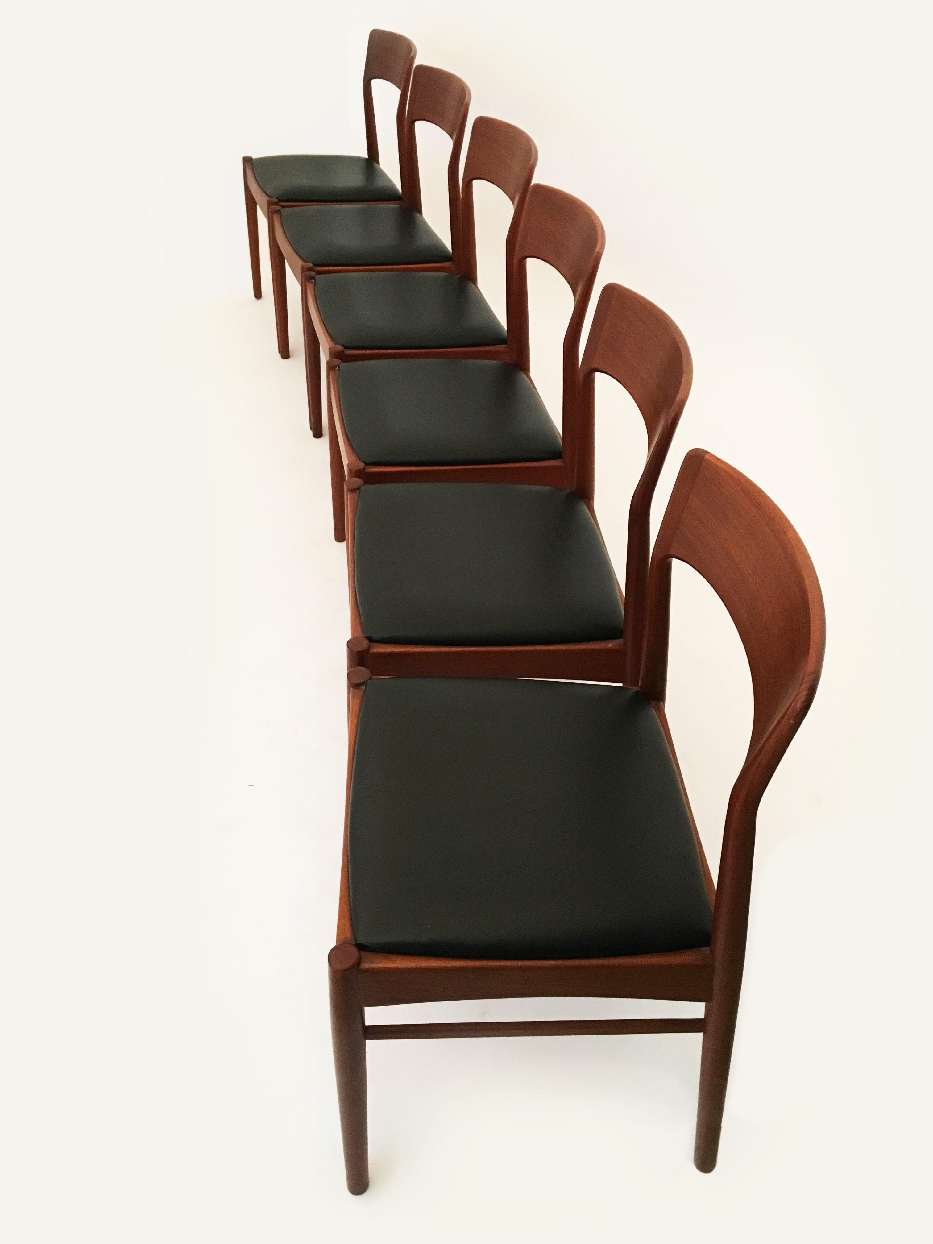 Kai Kristiansen Six Dining Chairs in Teak for Korup Stolefabrik, Denmark, 1960s 1