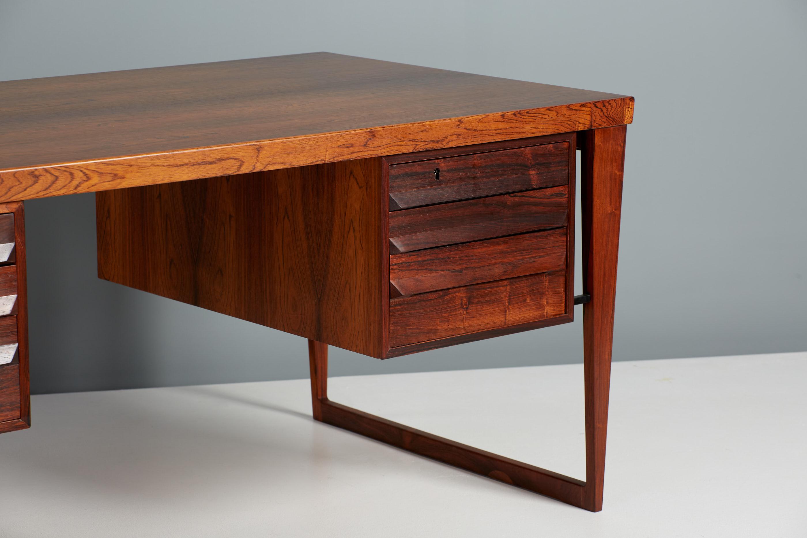 Mid-20th Century Kai Kristiansen Sled Leg Rosewood Desk c1960s