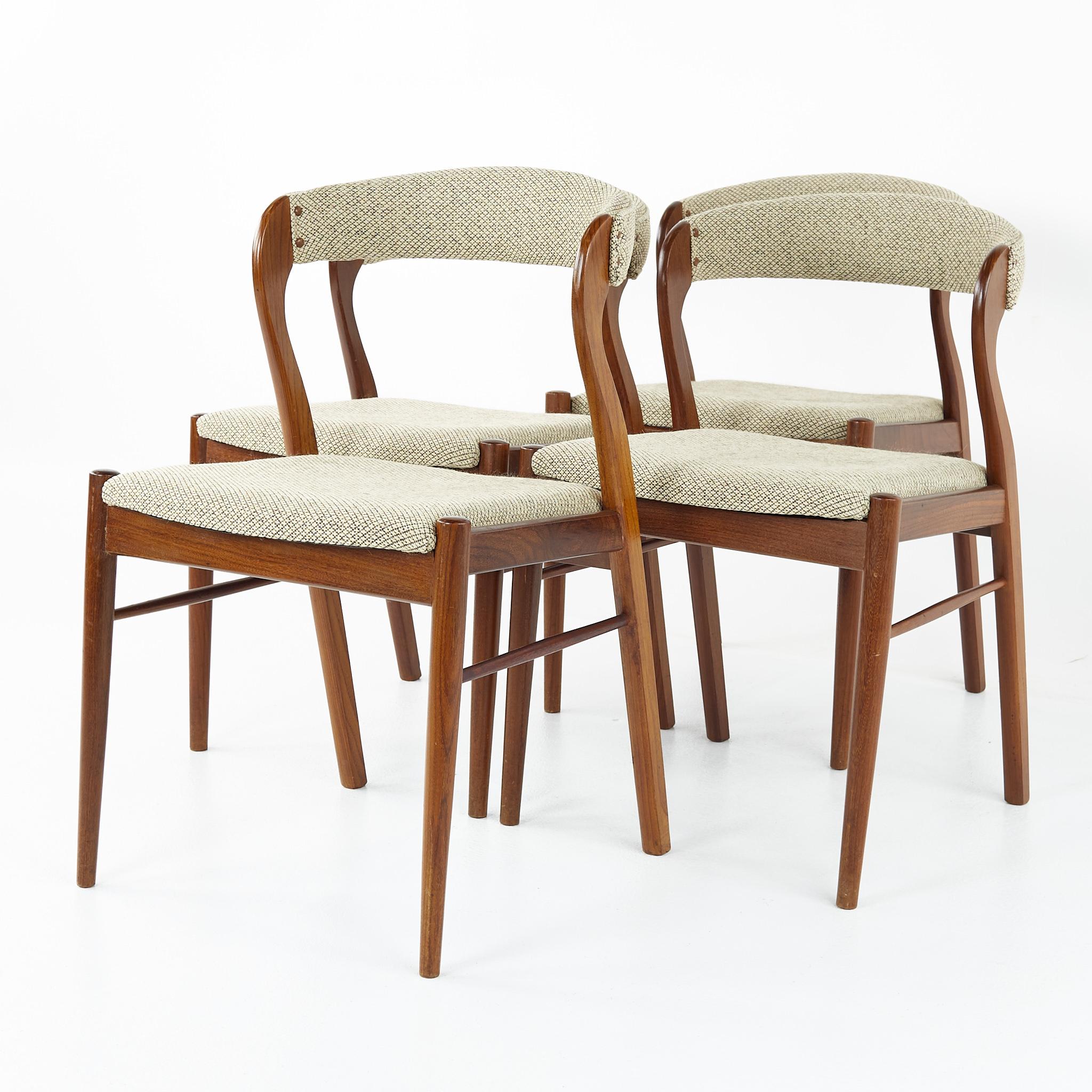 Mid-Century Modern Kai Kristiansen Style Mid Century Dining Chairs, Set of 4
