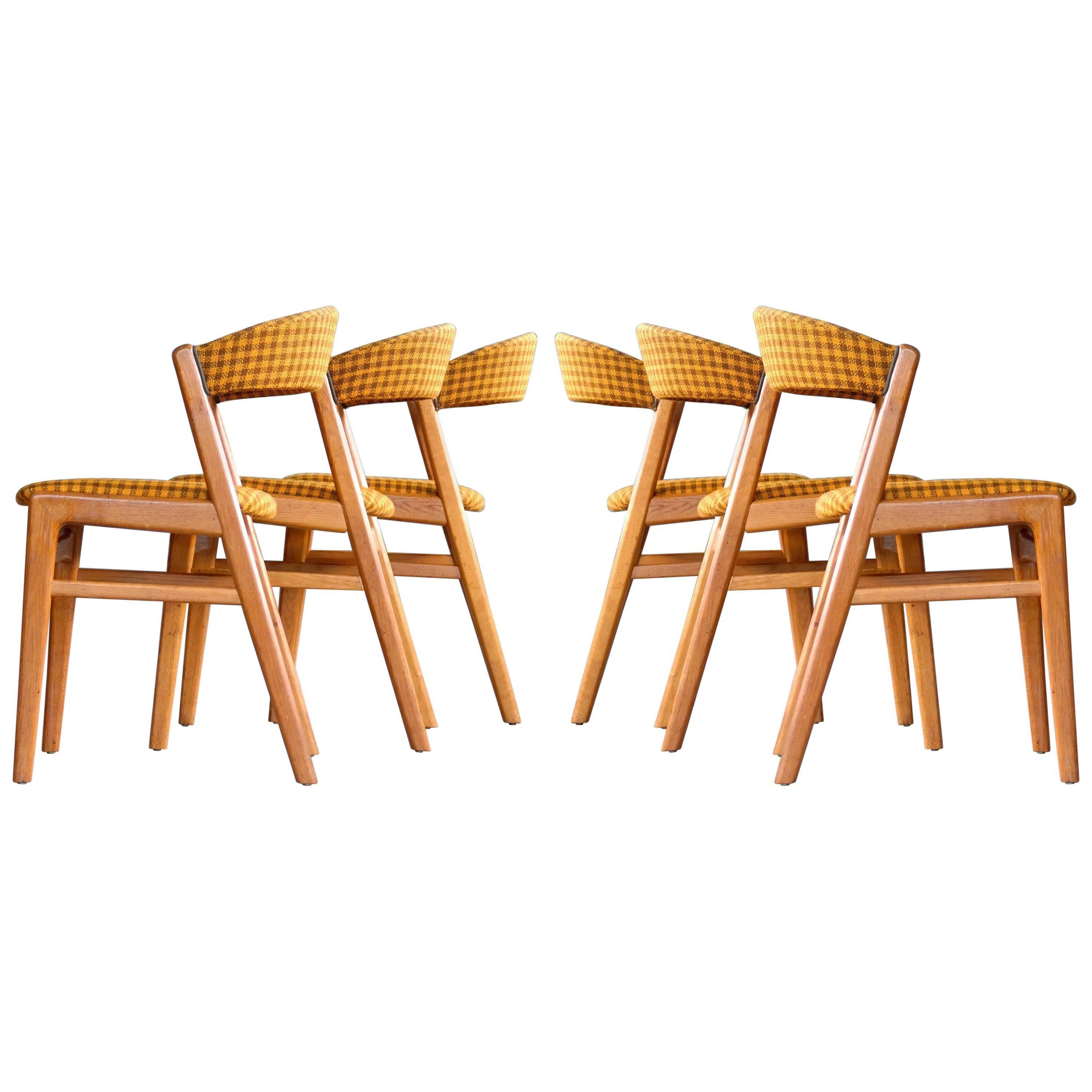 Kai Kristiansen Style Set of Six Dining Chairs Danish, Midcentury