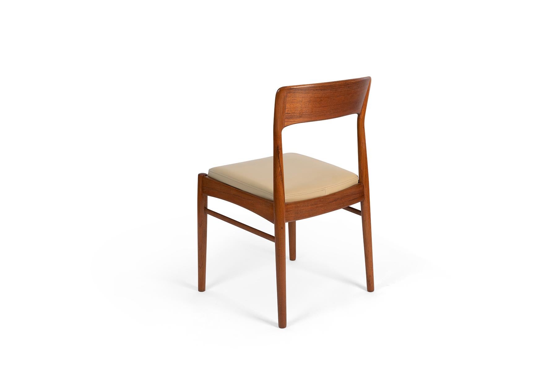 Danish Kai Kristiansen Teak and Leather Dining Chairs