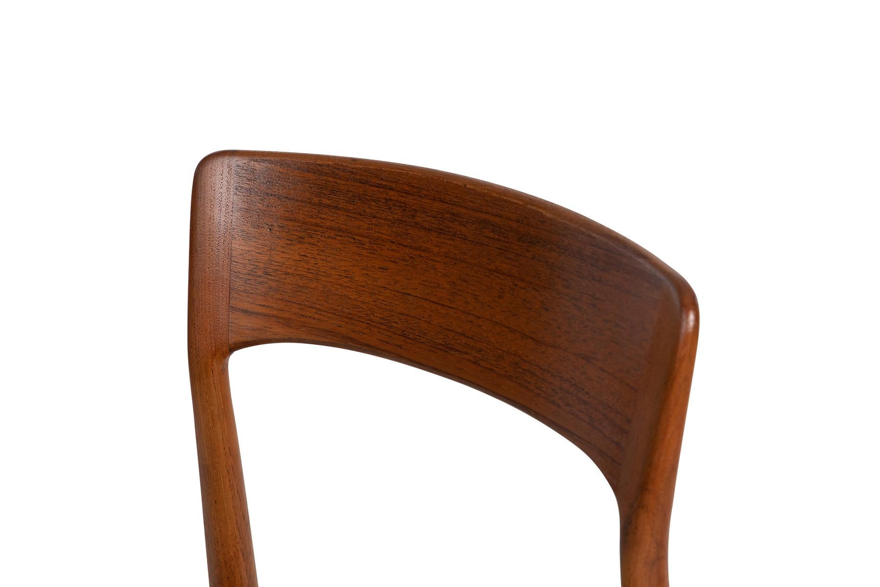 Mid-20th Century Kai Kristiansen Teak and Leather Dining Chairs