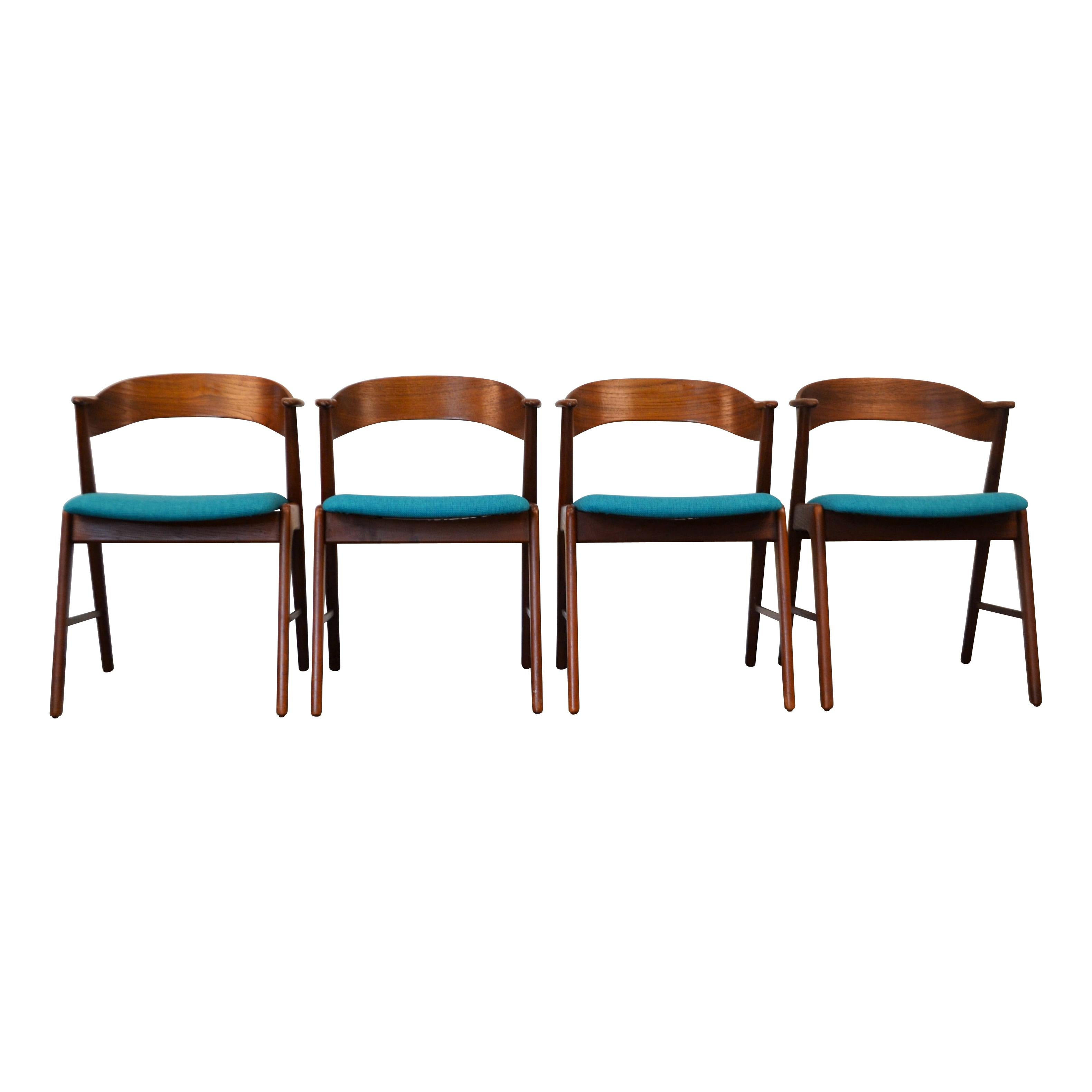Mid-Century Modern Kai Kristiansen Teak Armrest Chairs, Set of Four