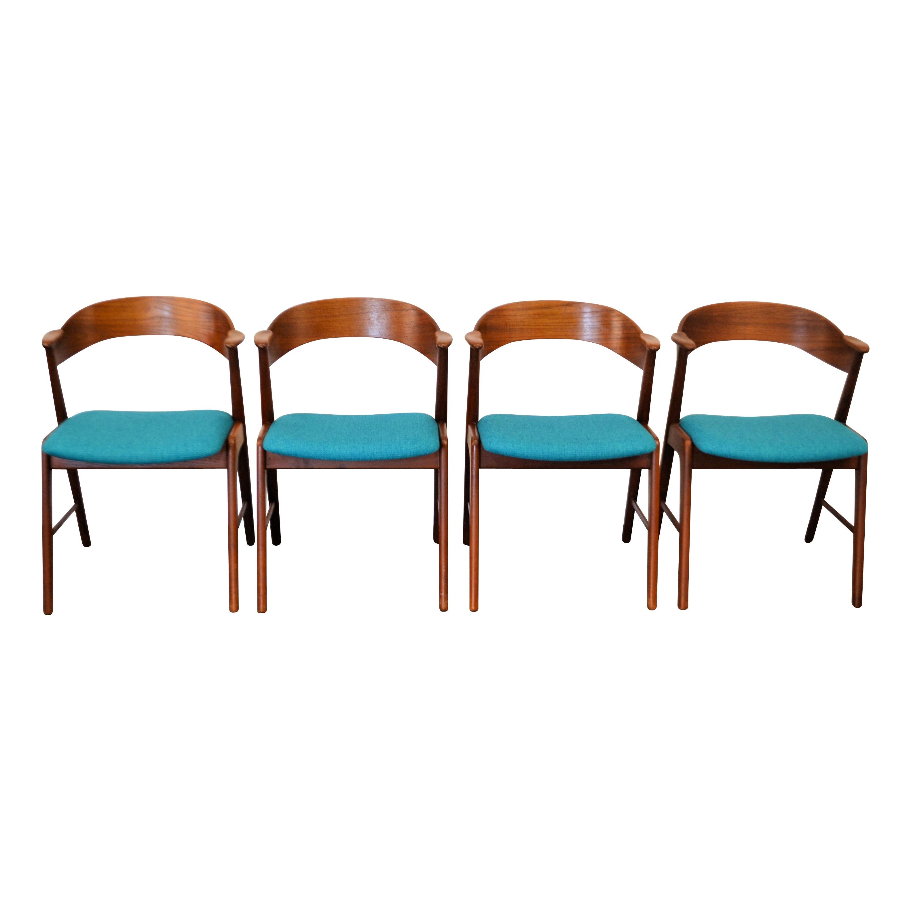 Danish Kai Kristiansen Teak Armrest Chairs, Set of Four
