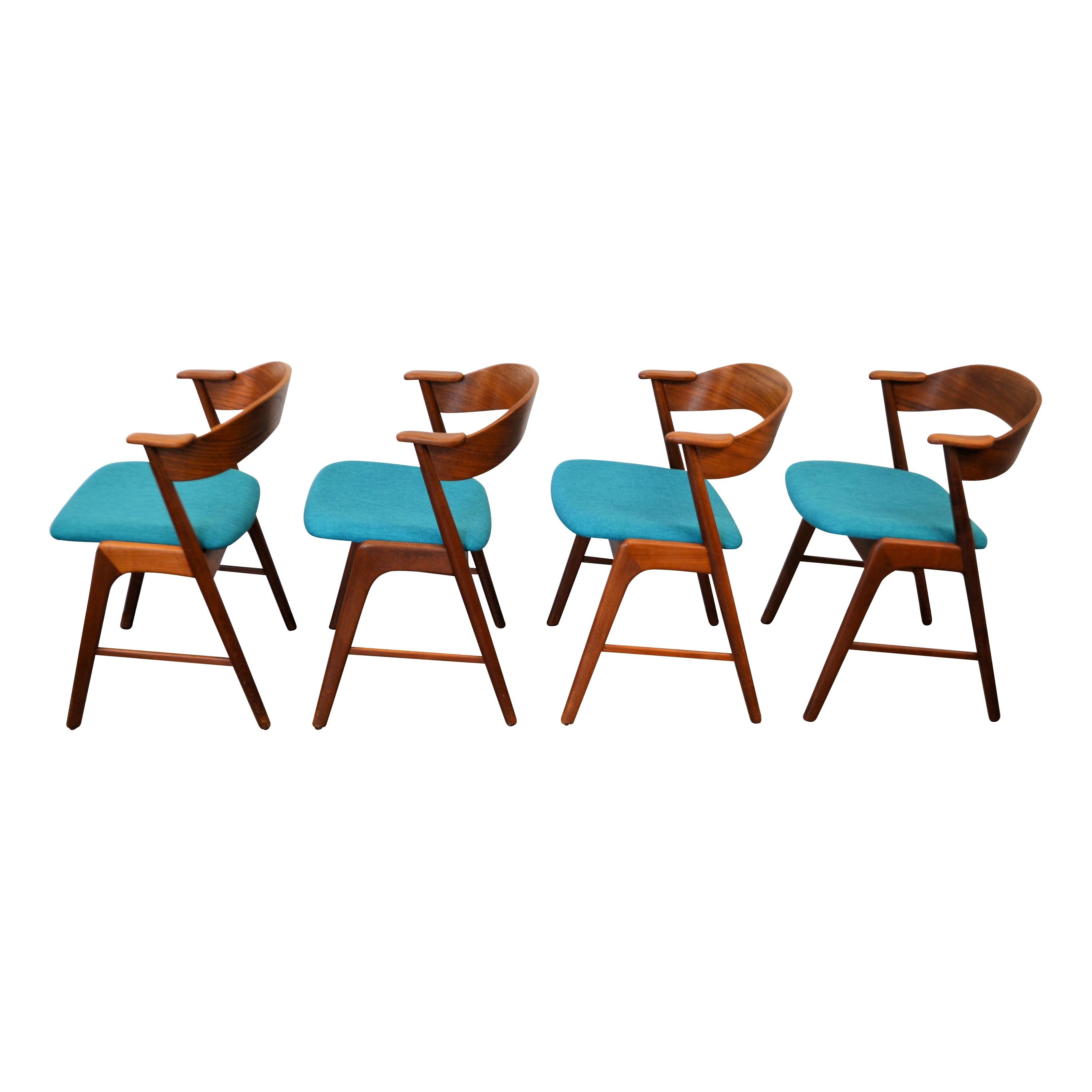 20th Century Kai Kristiansen Teak Armrest Chairs, Set of Four