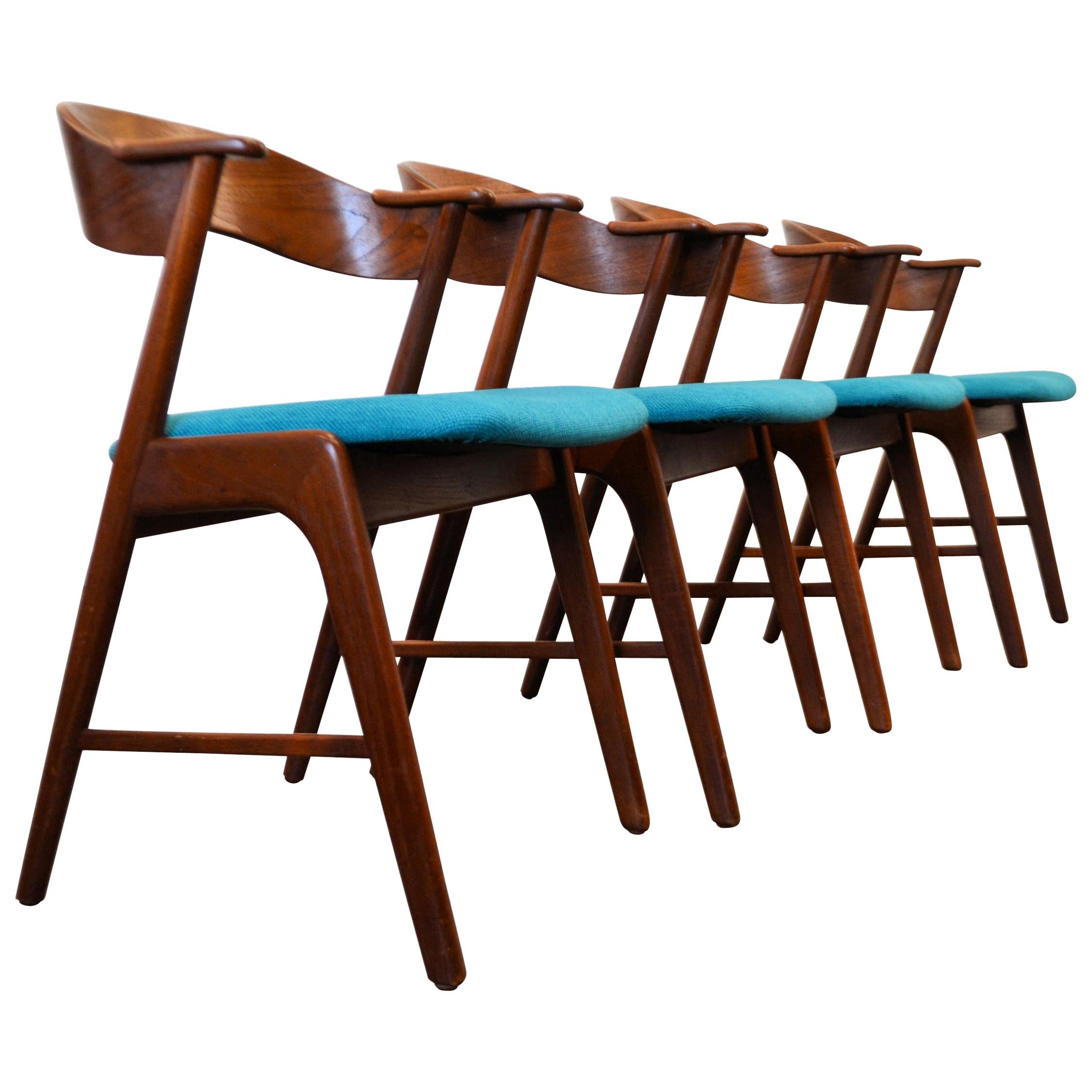 Kai Kristiansen Teak Armrest Chairs, Set of Four