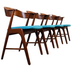 Kai Kristiansen Teak Armrest Chairs, Set of Four Kai Kristiansen Teak Armrest Chairs, Set of Four