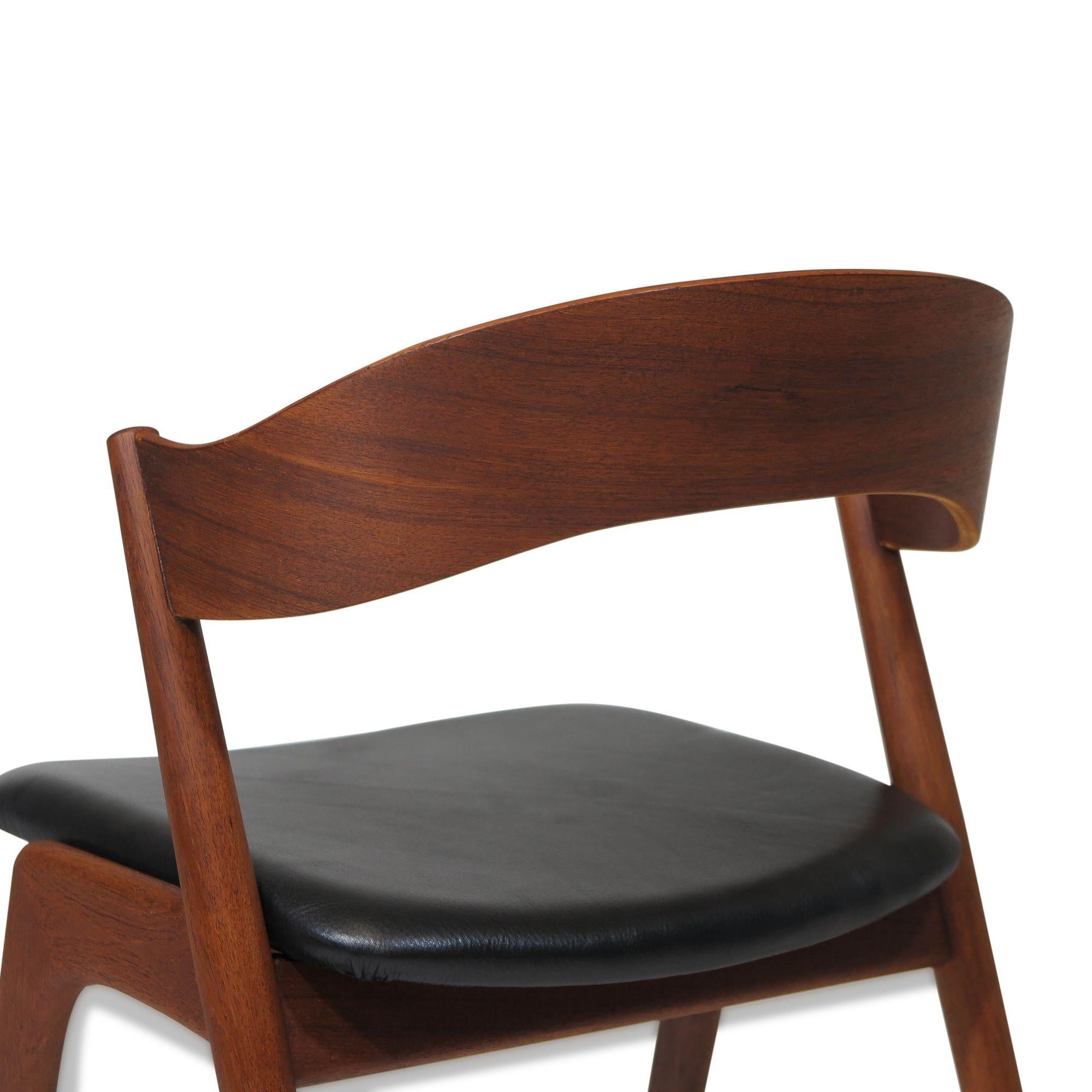 Mid-century Kai Kristiansen Teak Curved Back Danish Dining Chairs 4