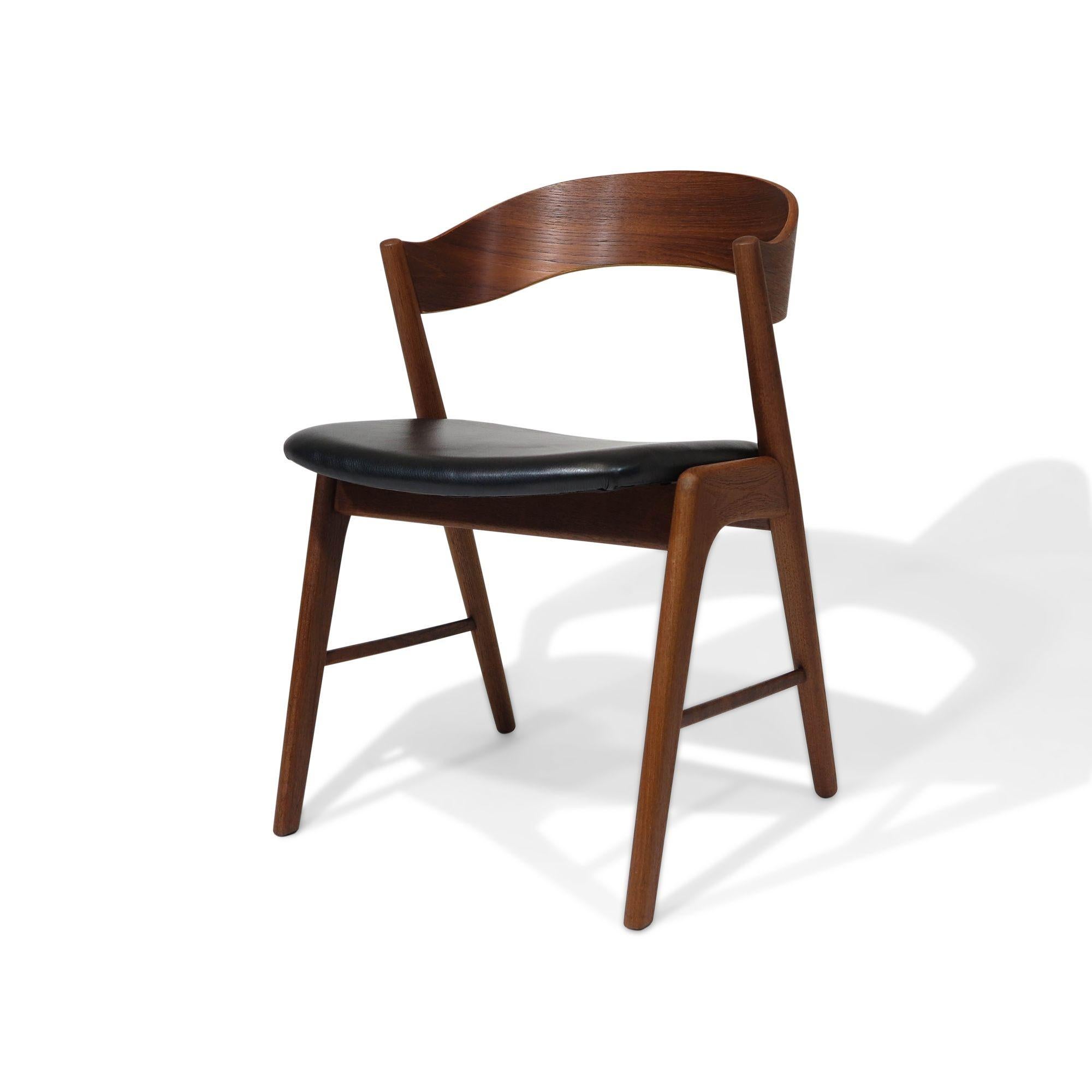 20th Century Mid-century Kai Kristiansen Teak Curved Back Danish Dining Chairs