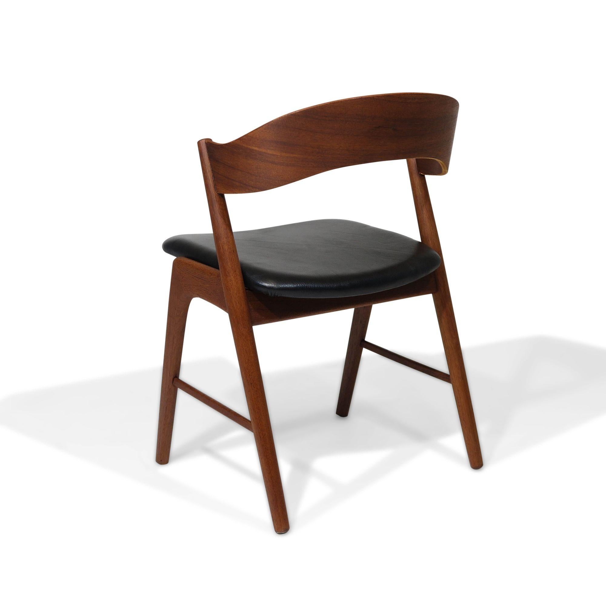 Mid-century Kai Kristiansen Teak Curved Back Danish Dining Chairs 1