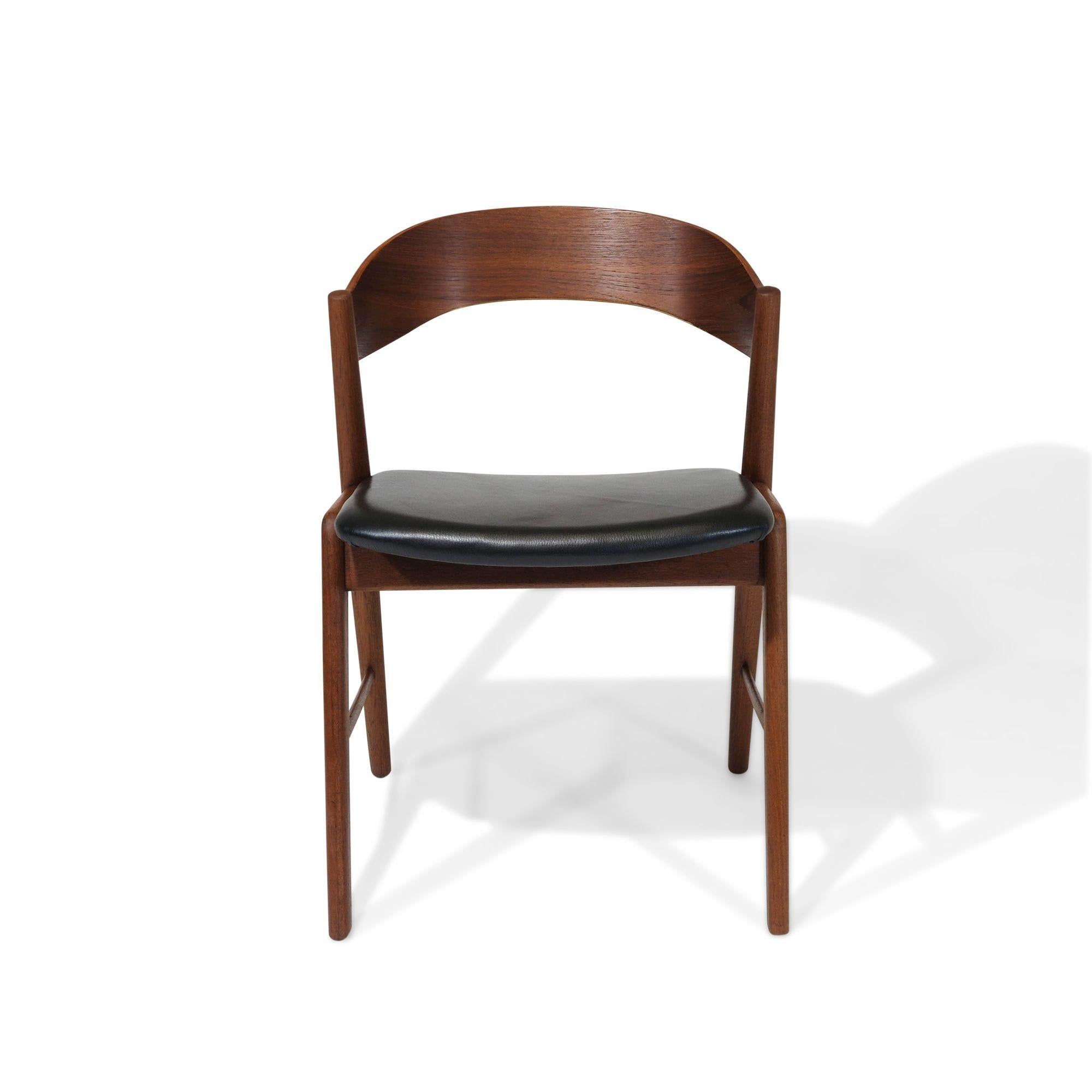 Mid-century Kai Kristiansen Teak Curved Back Danish Dining Chairs 2