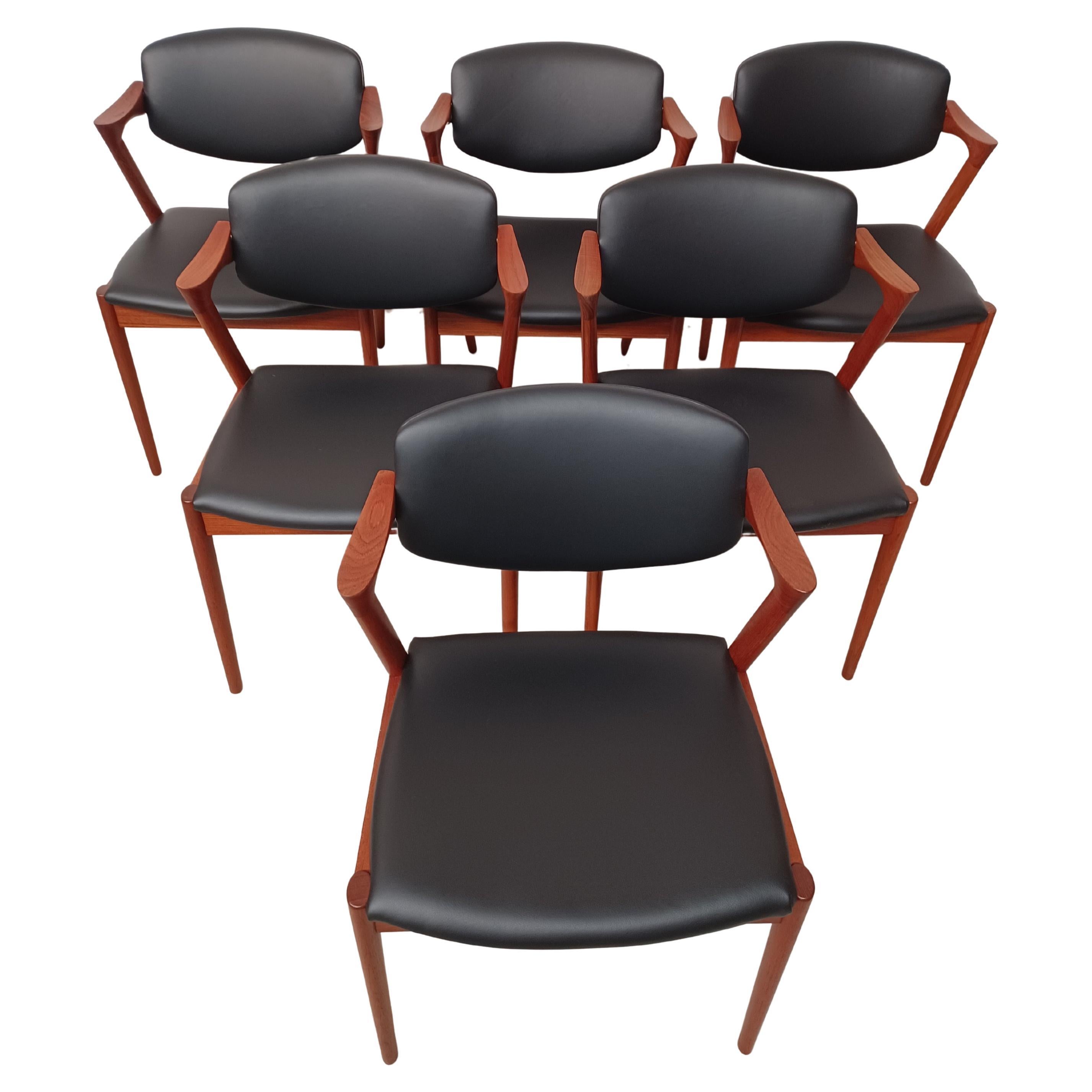 Kai Kristiansen Teak Dining Chairs Excellent Condition Customisable Upholstery im Angebot
