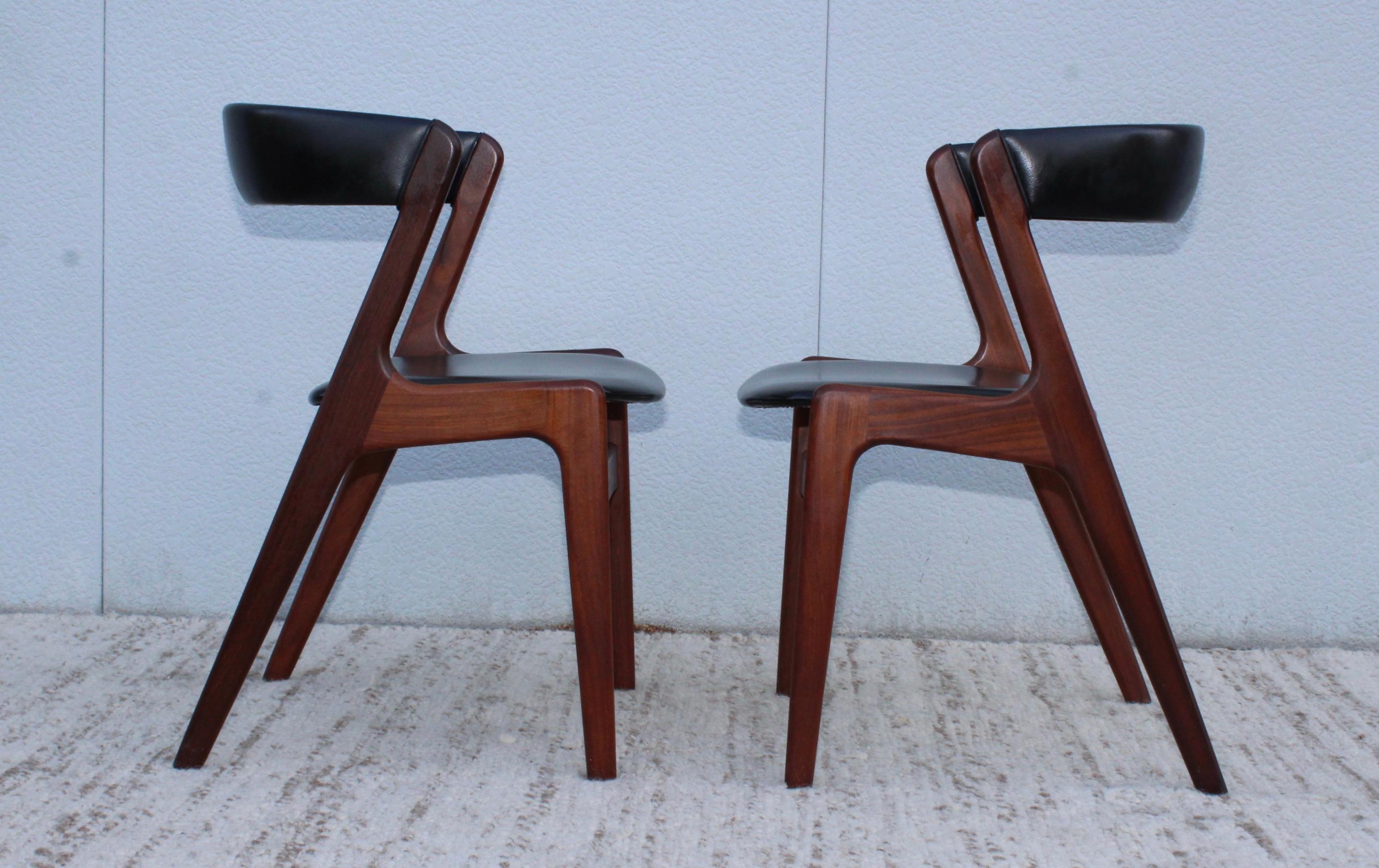 Kai Kristiansen Teak Dining Chairs In Good Condition In New York, NY