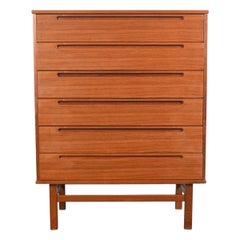 Kai Kristiansen Teak Highboy Dresser by HJN Møbler  Danish Modern 1960s