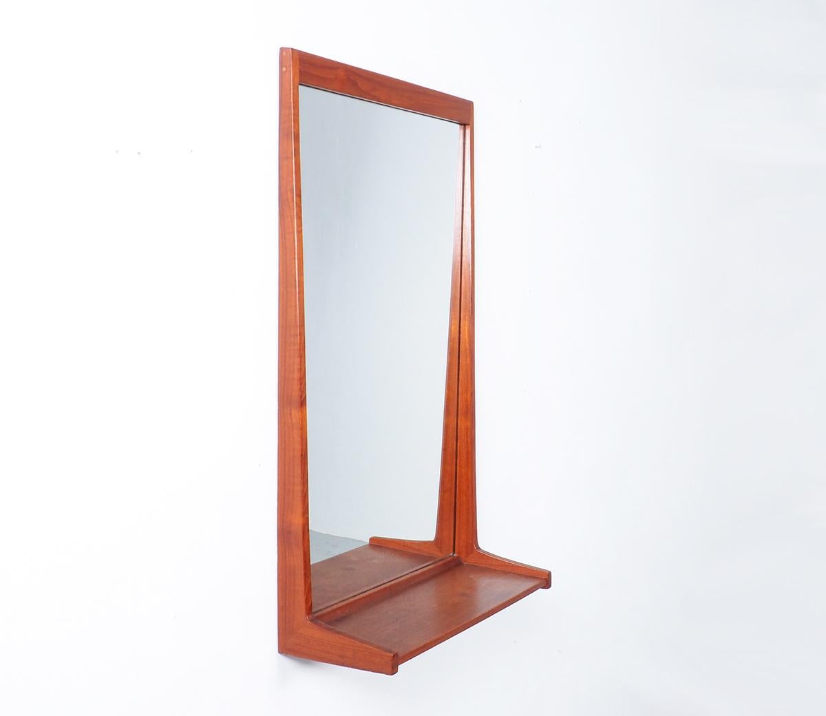 Kai Kristiansen teak Mirror 180 for Aksel Kjersgaard, Denmark, 1960s In Good Condition For Sale In HEILOO, NL