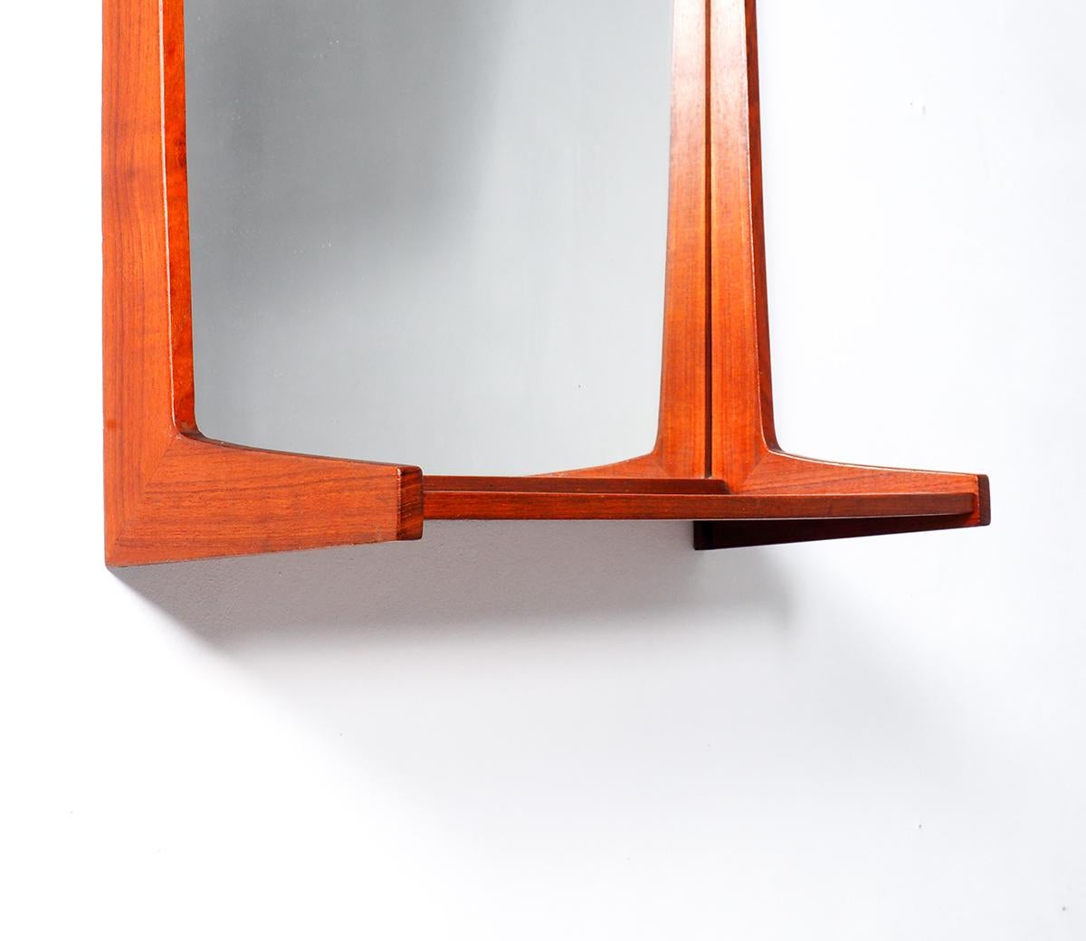 Mid-20th Century Kai Kristiansen teak Mirror 180 for Aksel Kjersgaard, Denmark, 1960s For Sale