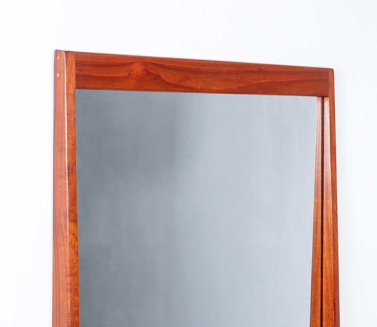 Kai Kristiansen teak Mirror 180 for Aksel Kjersgaard, Denmark, 1960s For Sale 1