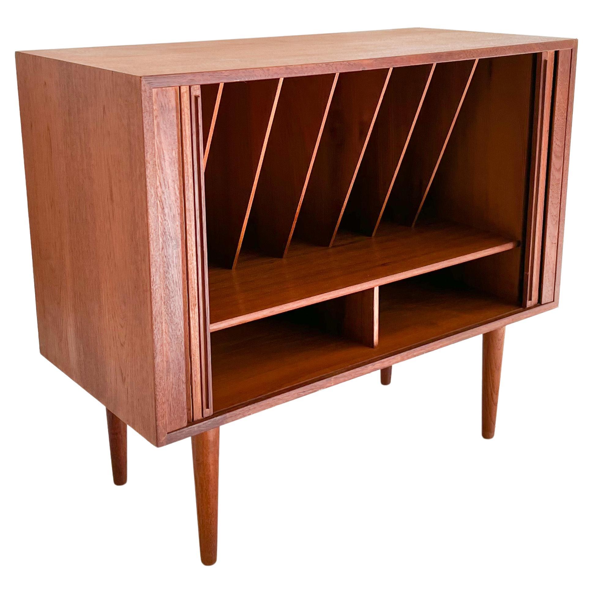 Kai Kristiansen Teak Record/Media Cabinet w/ Tambour Doors