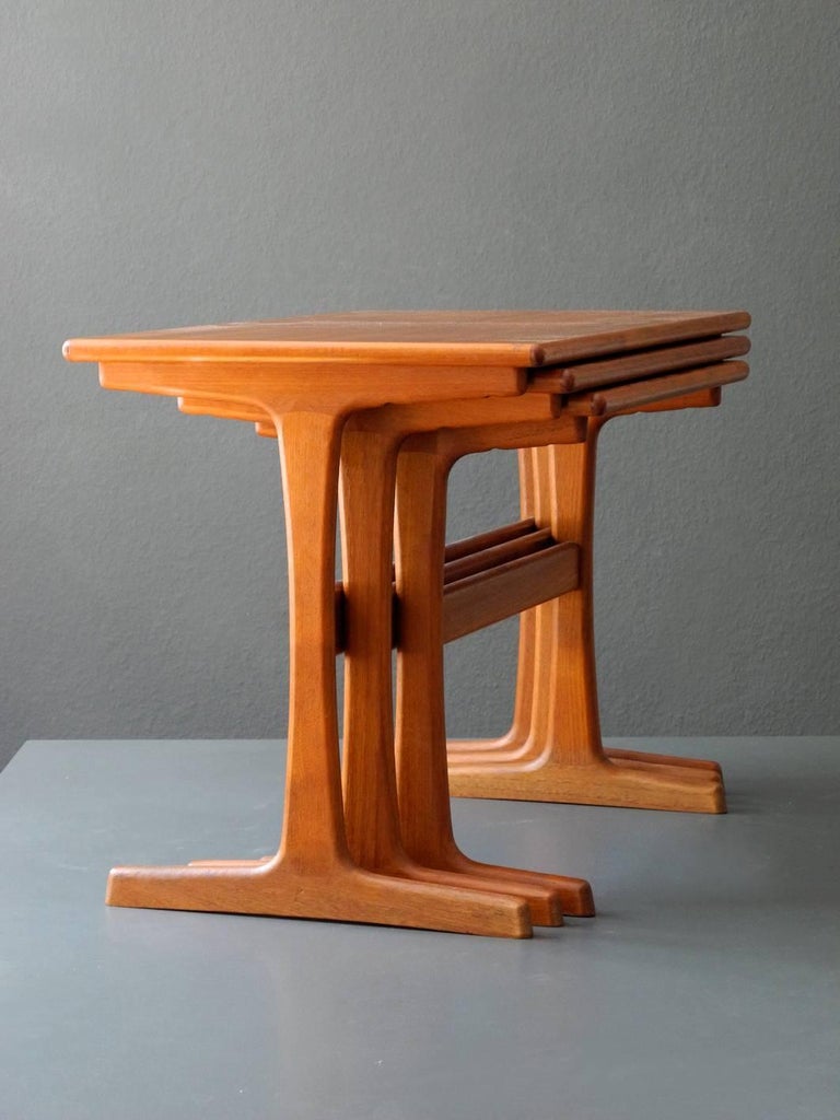 Kai Kristiansen Teak Set of Three Nesting Tables, Denmark Vildbjerg ...
