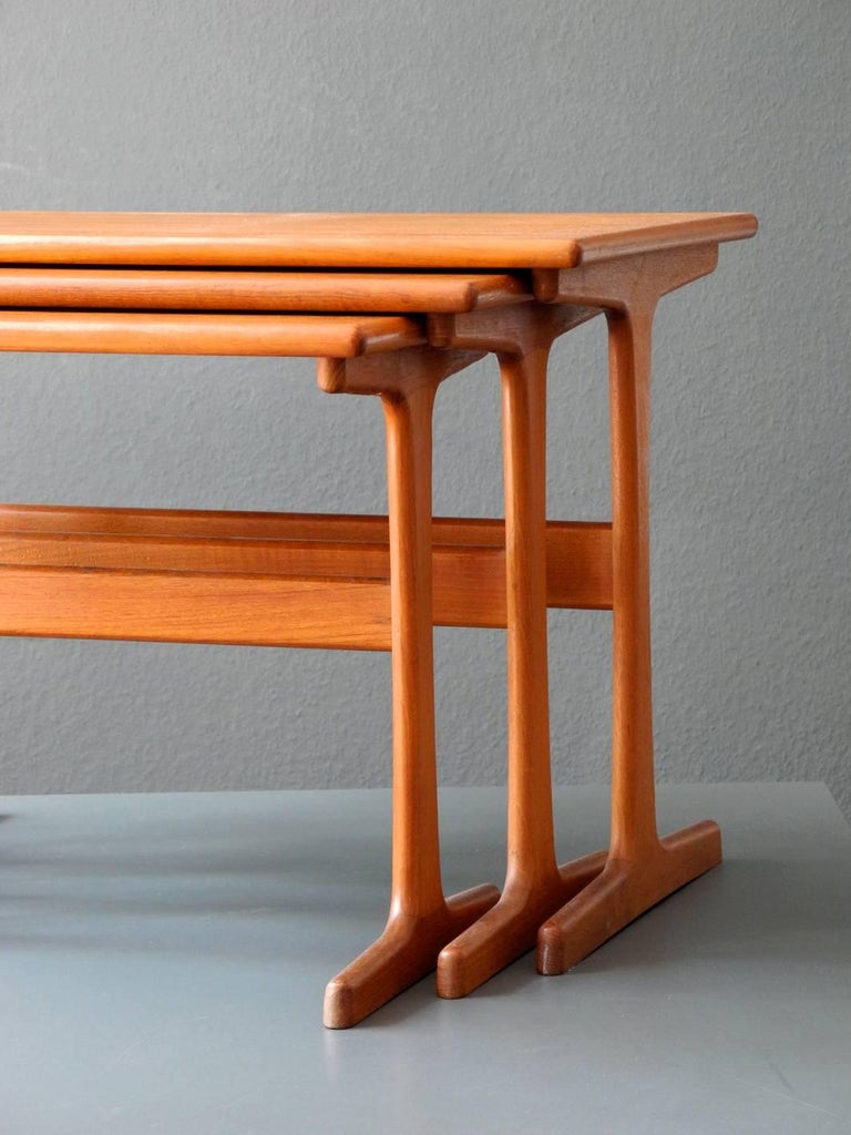 Kai Kristiansen Teak Set of Three Nesting Tables, Denmark Vildbjerg ...