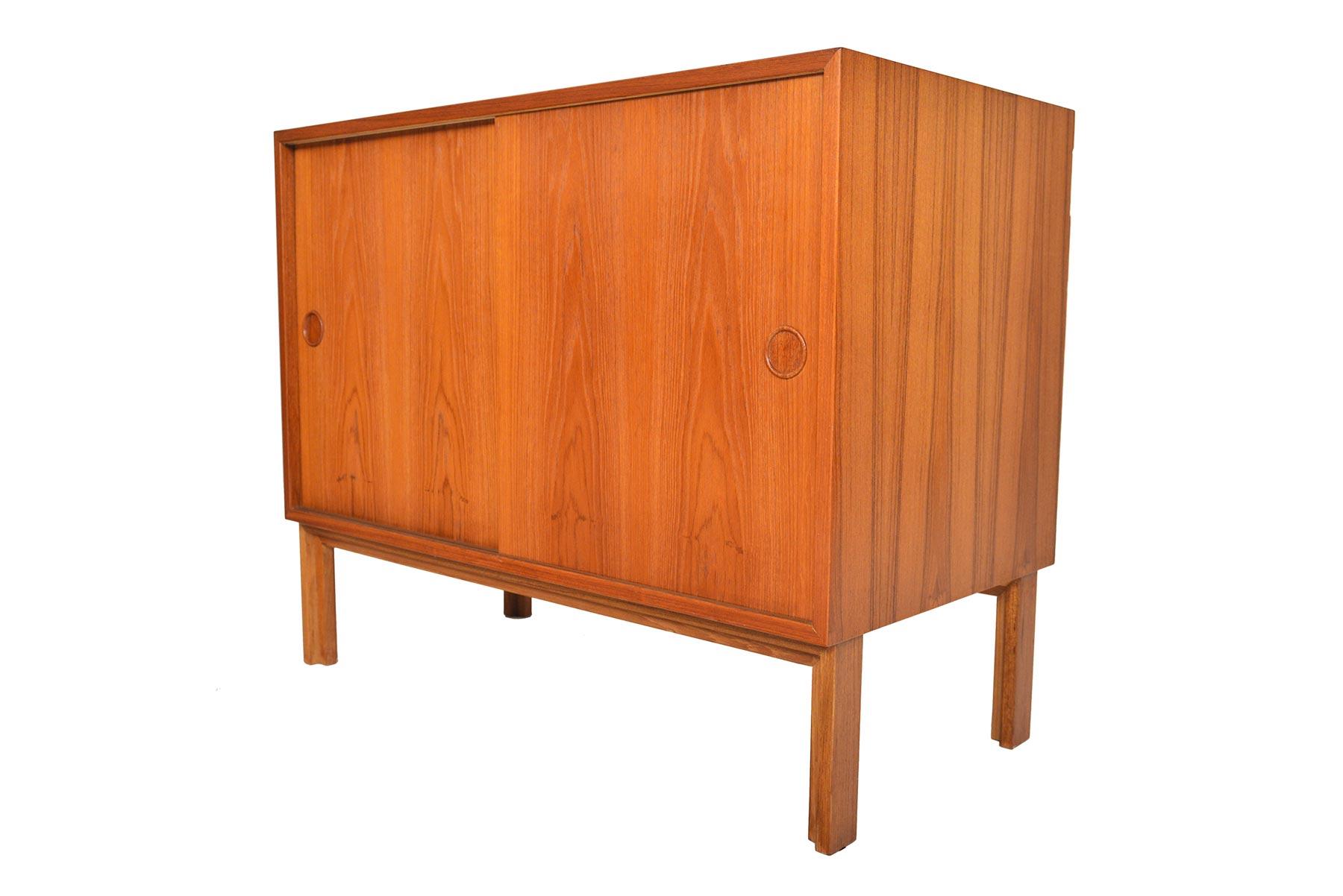 20th Century Kai Kristiansen Teak Sliding Door Credenza Teak Base