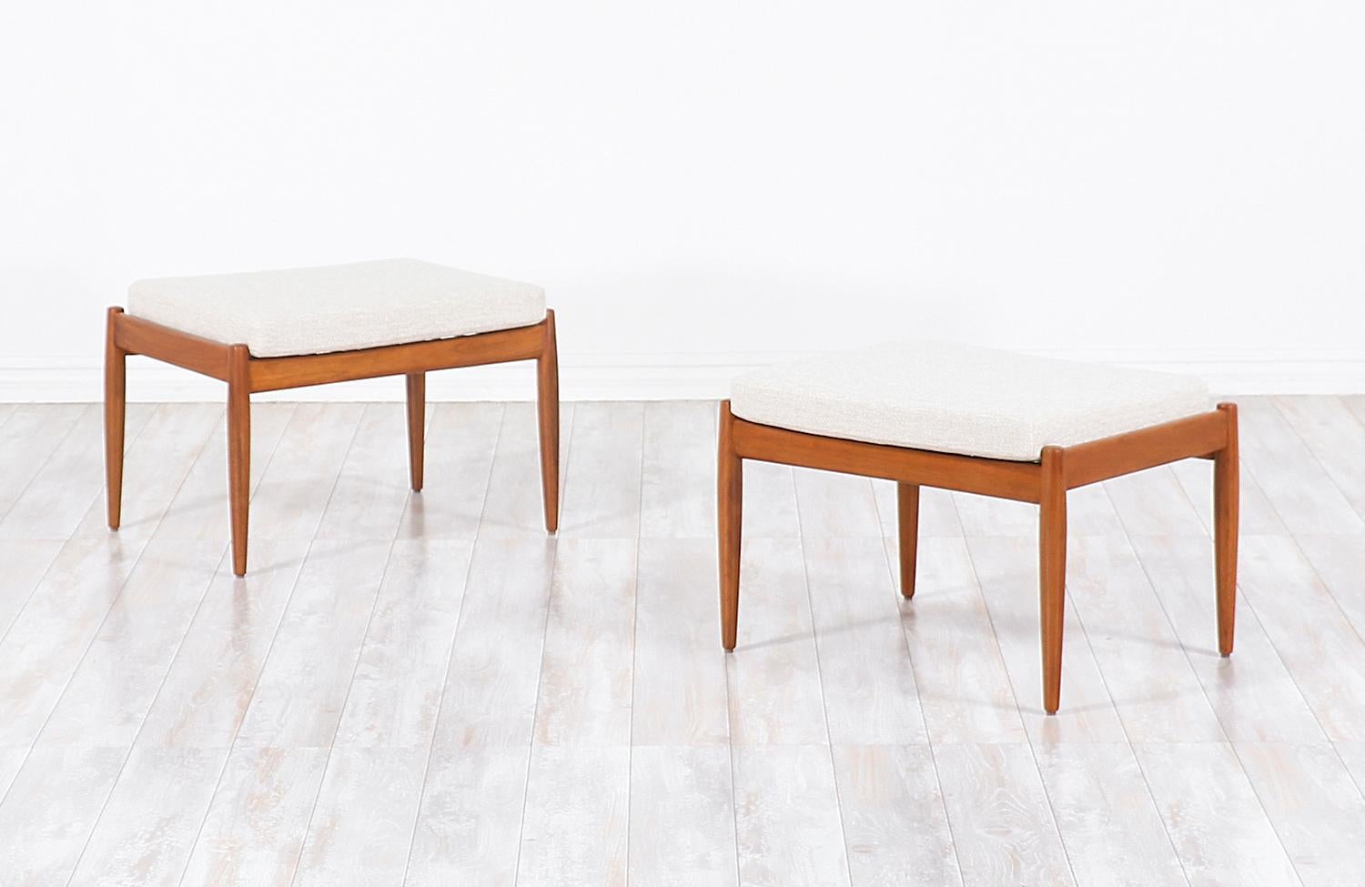Mid-Century Modern Kai Kristiansen Teak Stools for Magnus Olesen