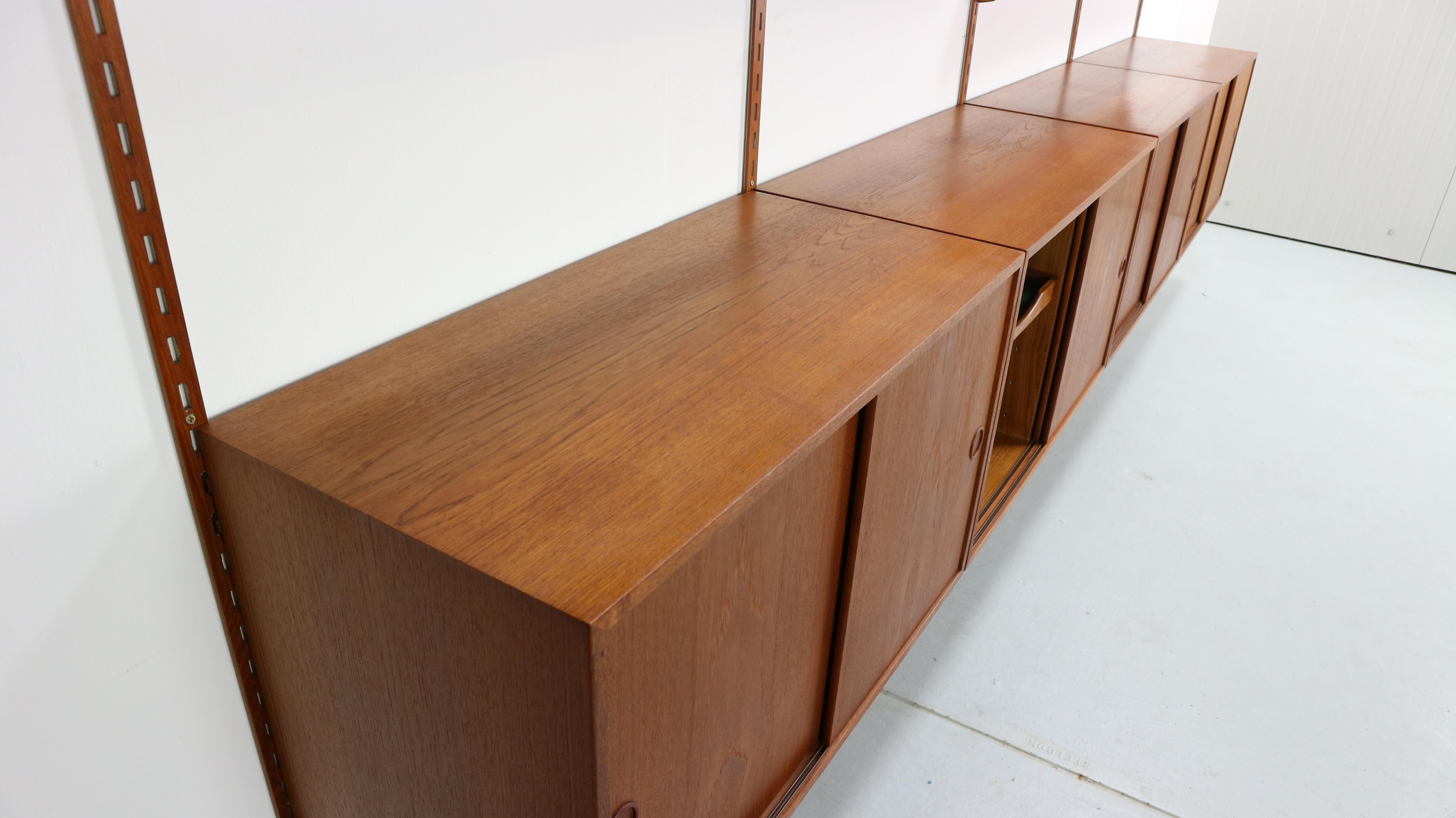 Kai Kristiansen Teak Wall Unit for FM Møbler Denmark, 1960s 11