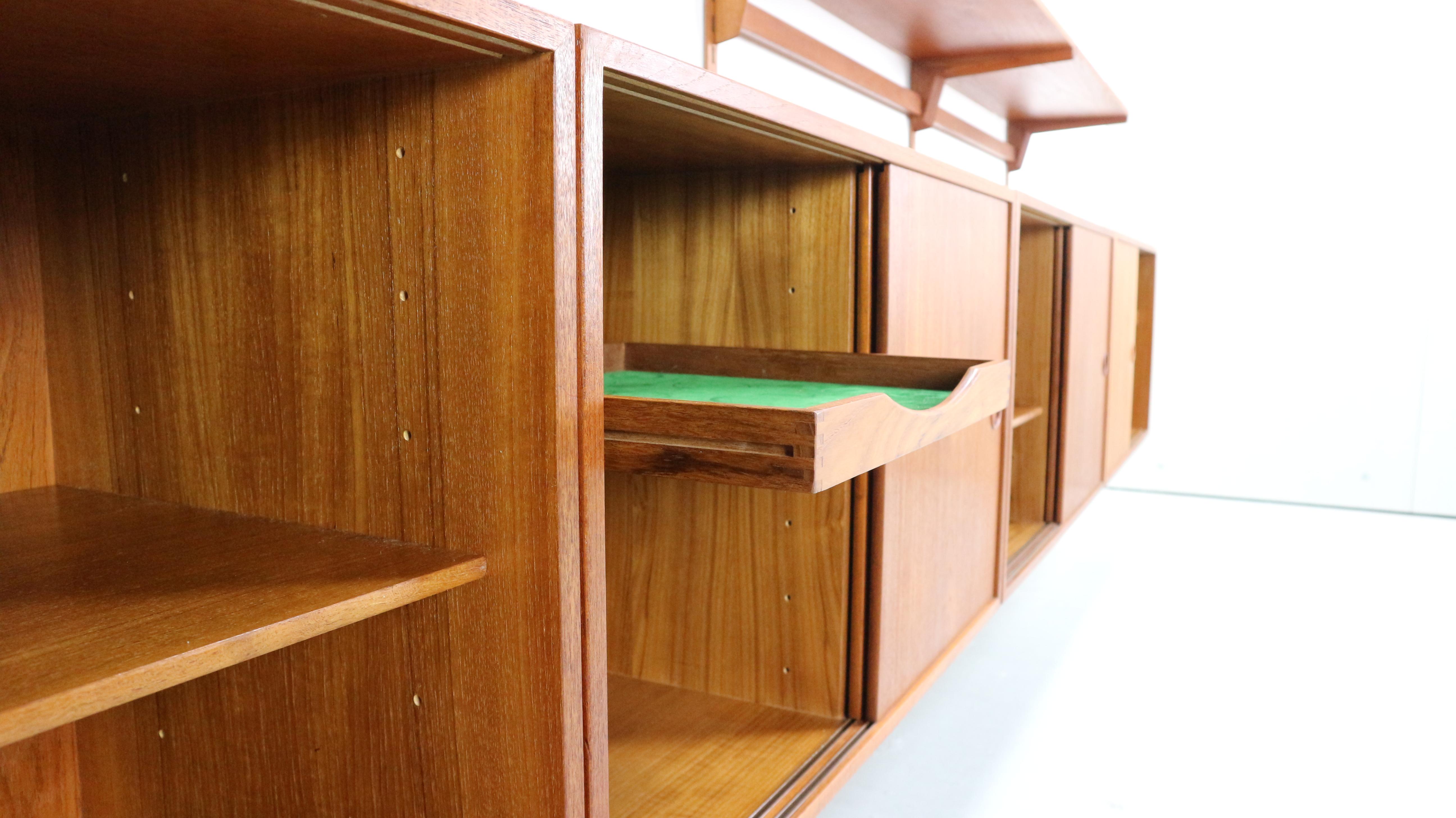 Kai Kristiansen Teak Wall Unit for FM Møbler Denmark, 1960s 1