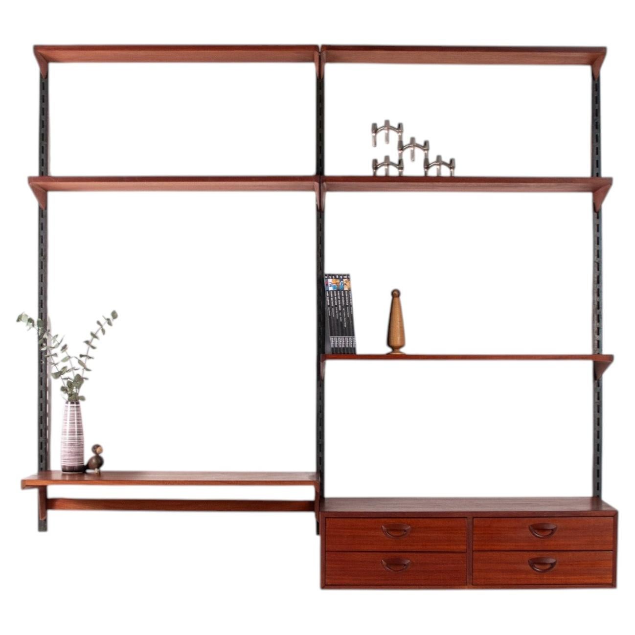 Kai Kristiansen Teak Wall Unit / Modular Shelving System, Denmark, 1960s