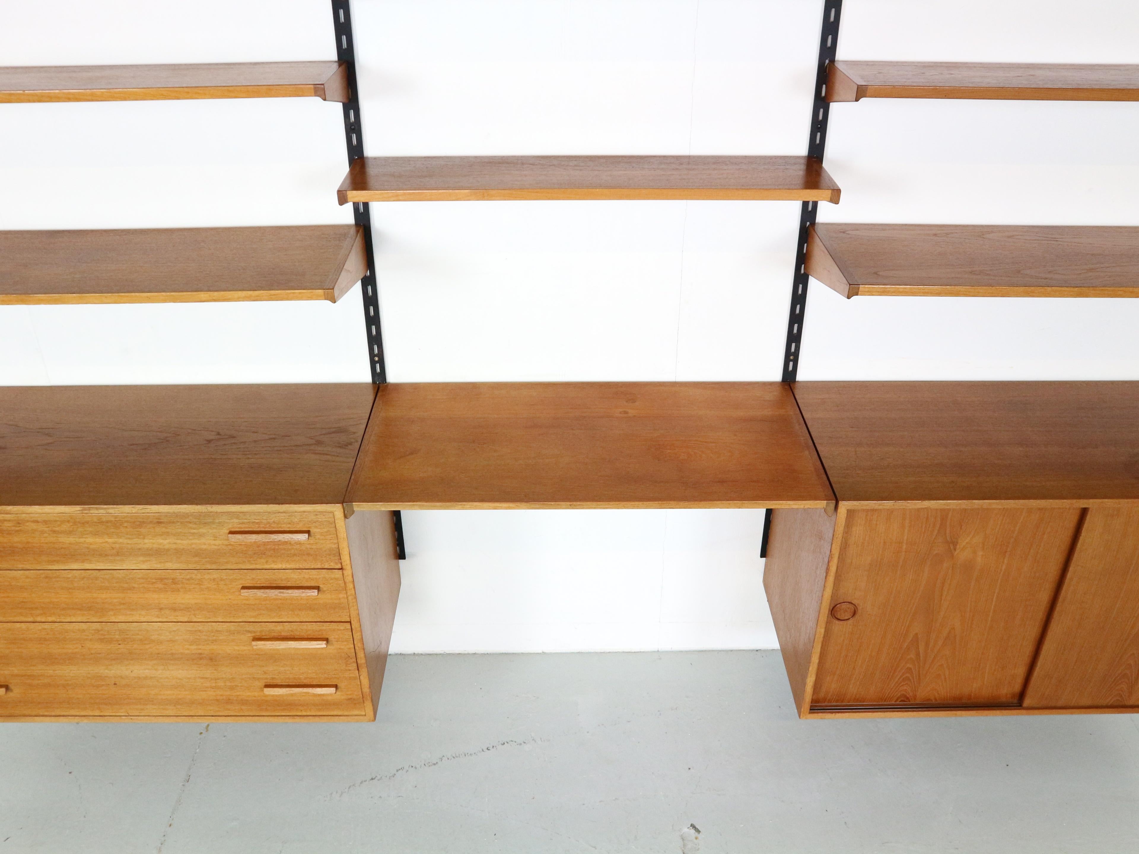 Danish Kai Kristiansen Teak Wall Unit System for Feldballes Mobelfabrik, 1960 Denmark